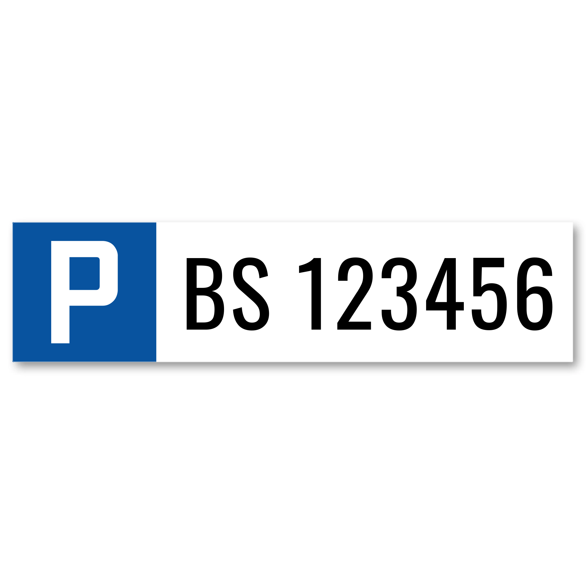 Selbst gestalten | Parkplatzschild mit Autonummer | Alu-Verbund | Blau/Weiss | Verlängert