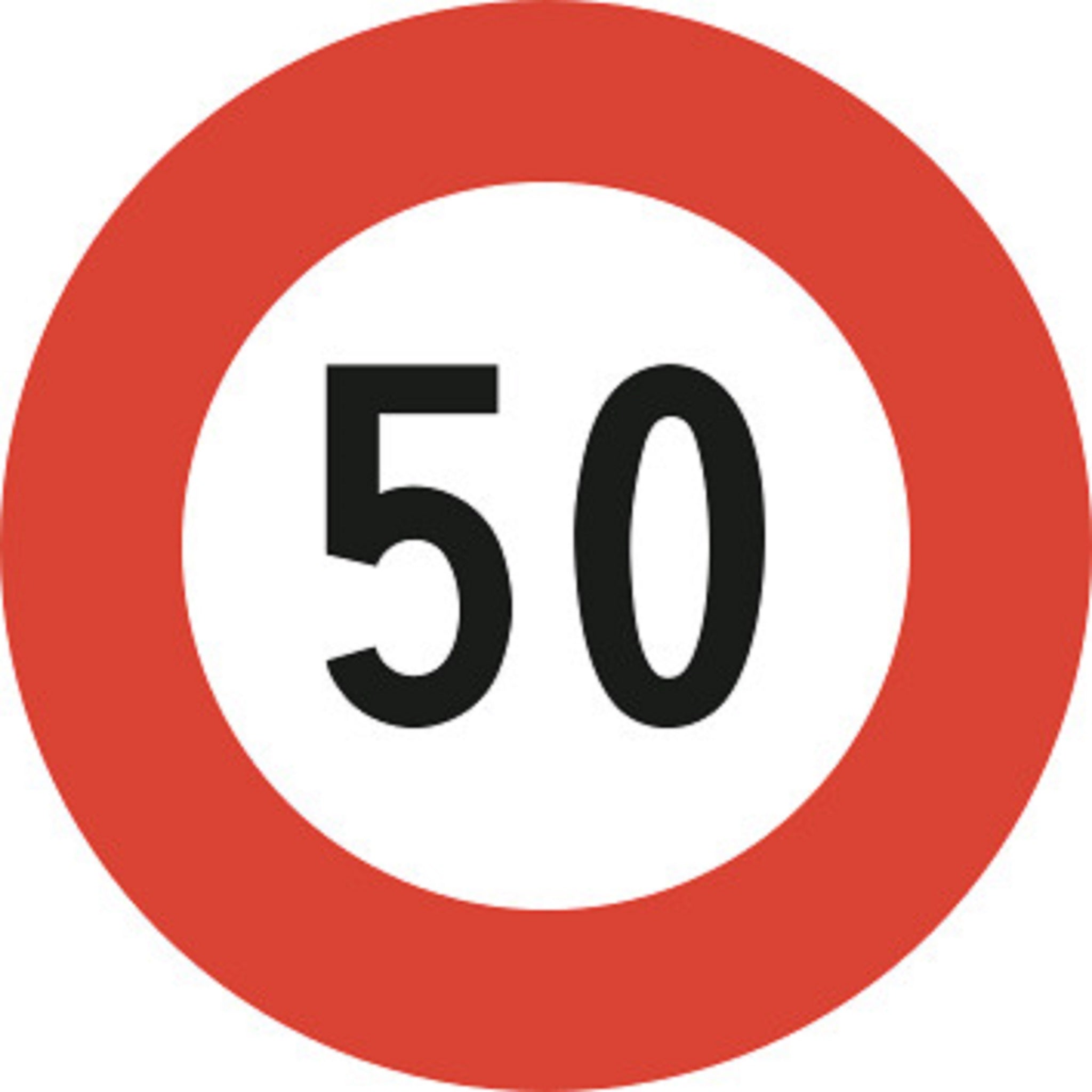 50 km/h Höchstgeschwindigkeit 2.30 Vorschriftssignale | R1, R2, R3 | SSV