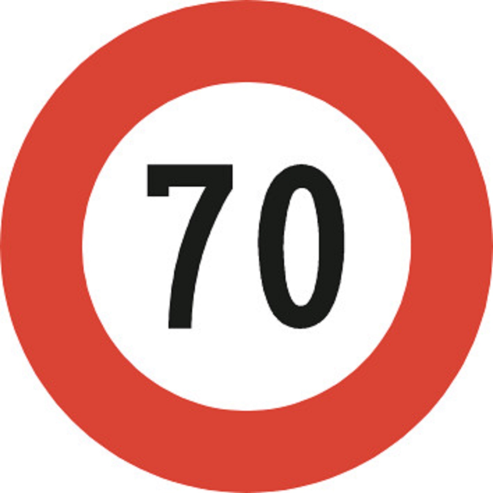 70 km/h Höchstgeschwindigkeit 2.30 Vorschriftssignale | R1, R2, R3 | SSV