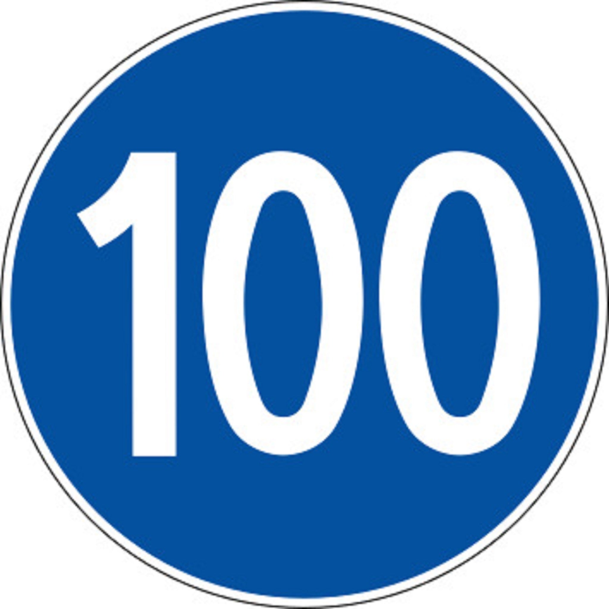 100 km/h Mindestgeschwidigkeit 2.31 Vorschriftssignale | R1, R2, R3 | SSV