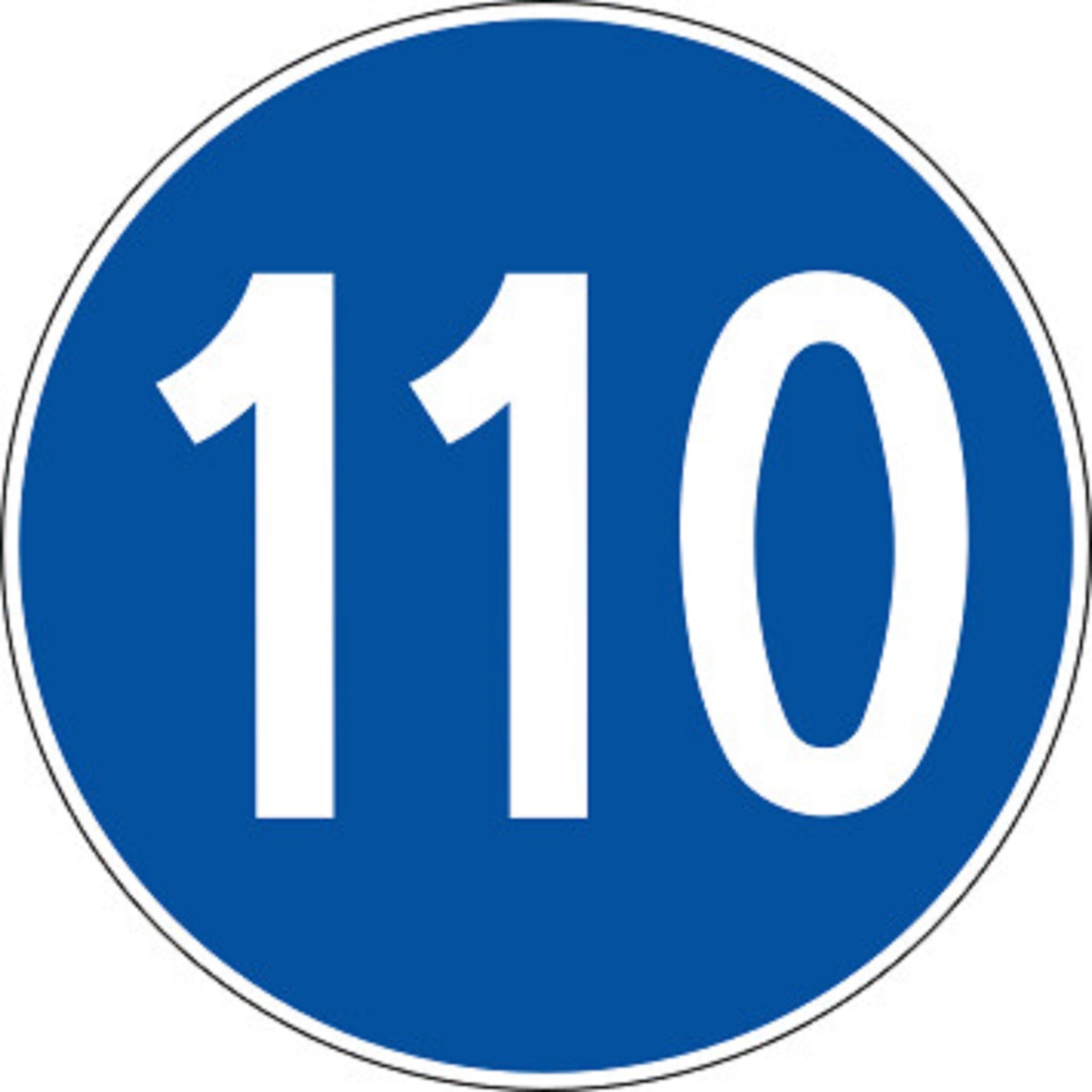 110 km/h Mindestgeschwidigkeit 2.31 Vorschriftssignale | R1, R2, R3 | SSV