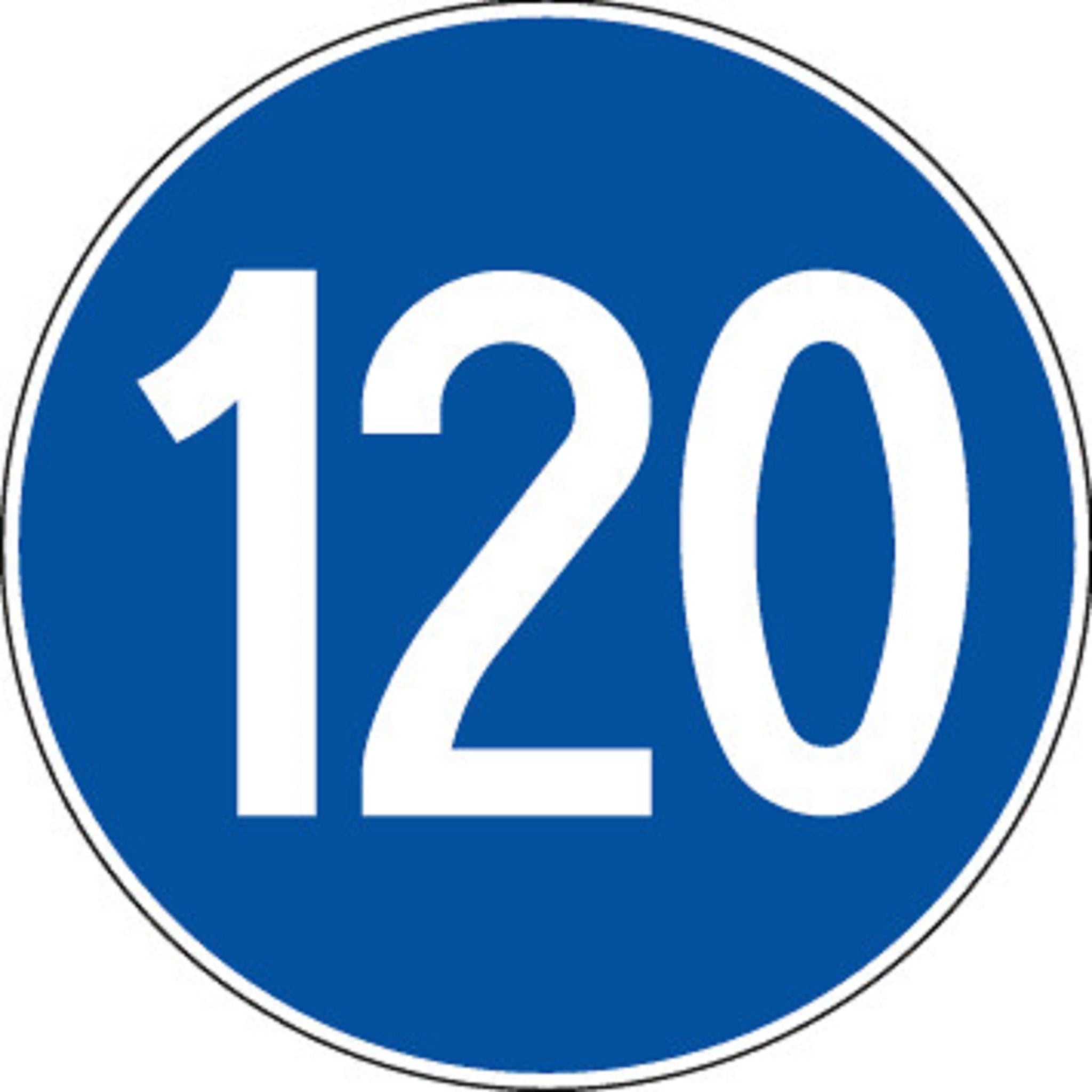 120 km/h Mindestgeschwidigkeit 2.31 Vorschriftssignale | R1, R2, R3 | SSV