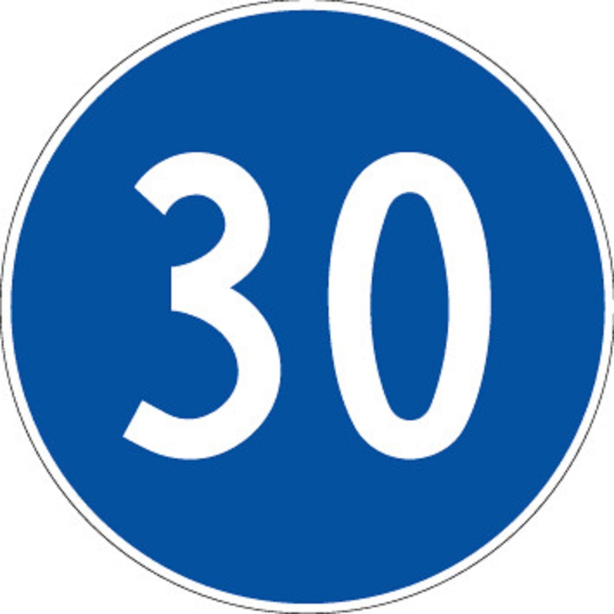 30 km/h Mindestgeschwidigkeit 30 2.31 Vorschriftssignale | R1, R2, R3 | SSV