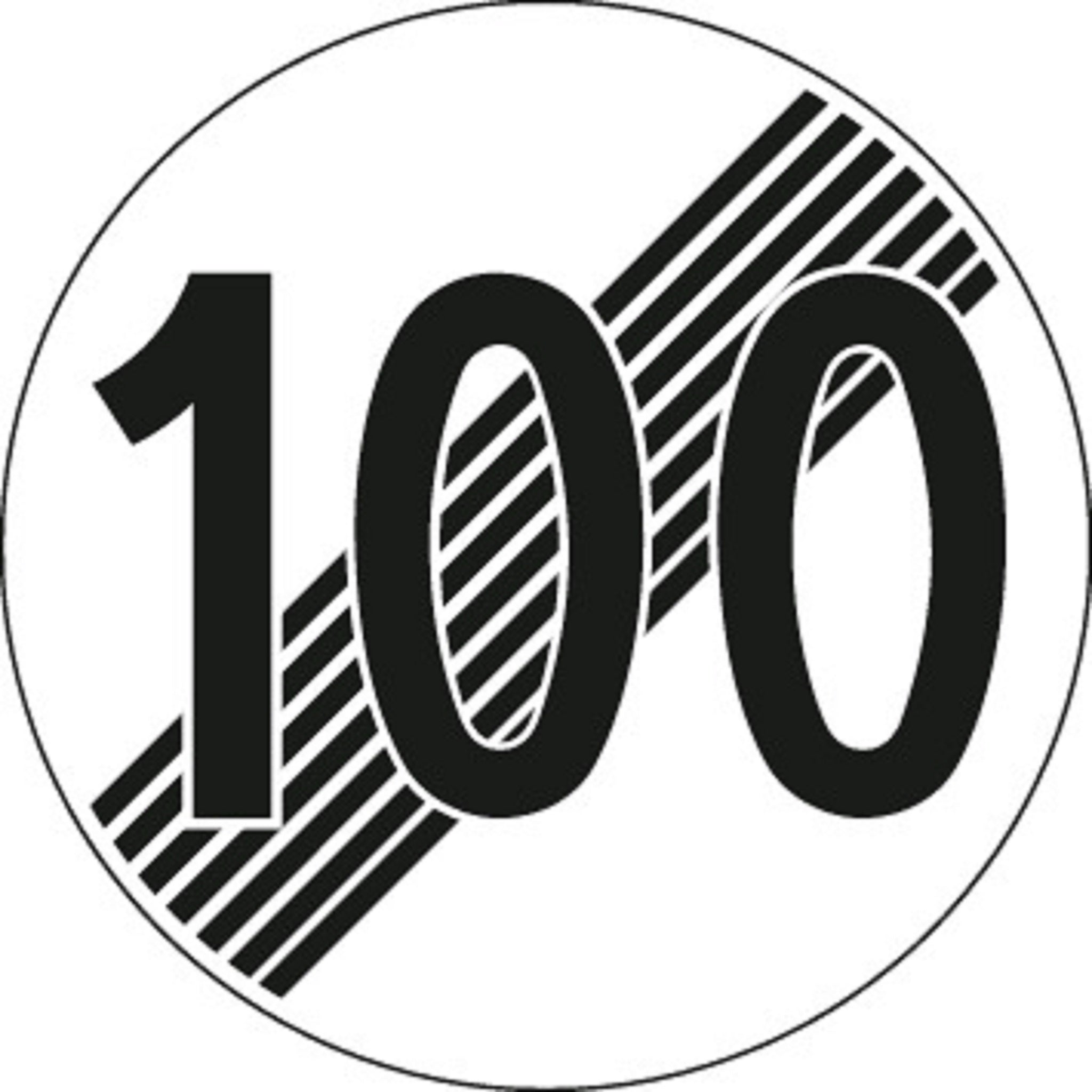 100 km/h Ende der Hochstgeschwindigkeit 2.53 Vorschriftssignale | R1, R2, R3 | SSV