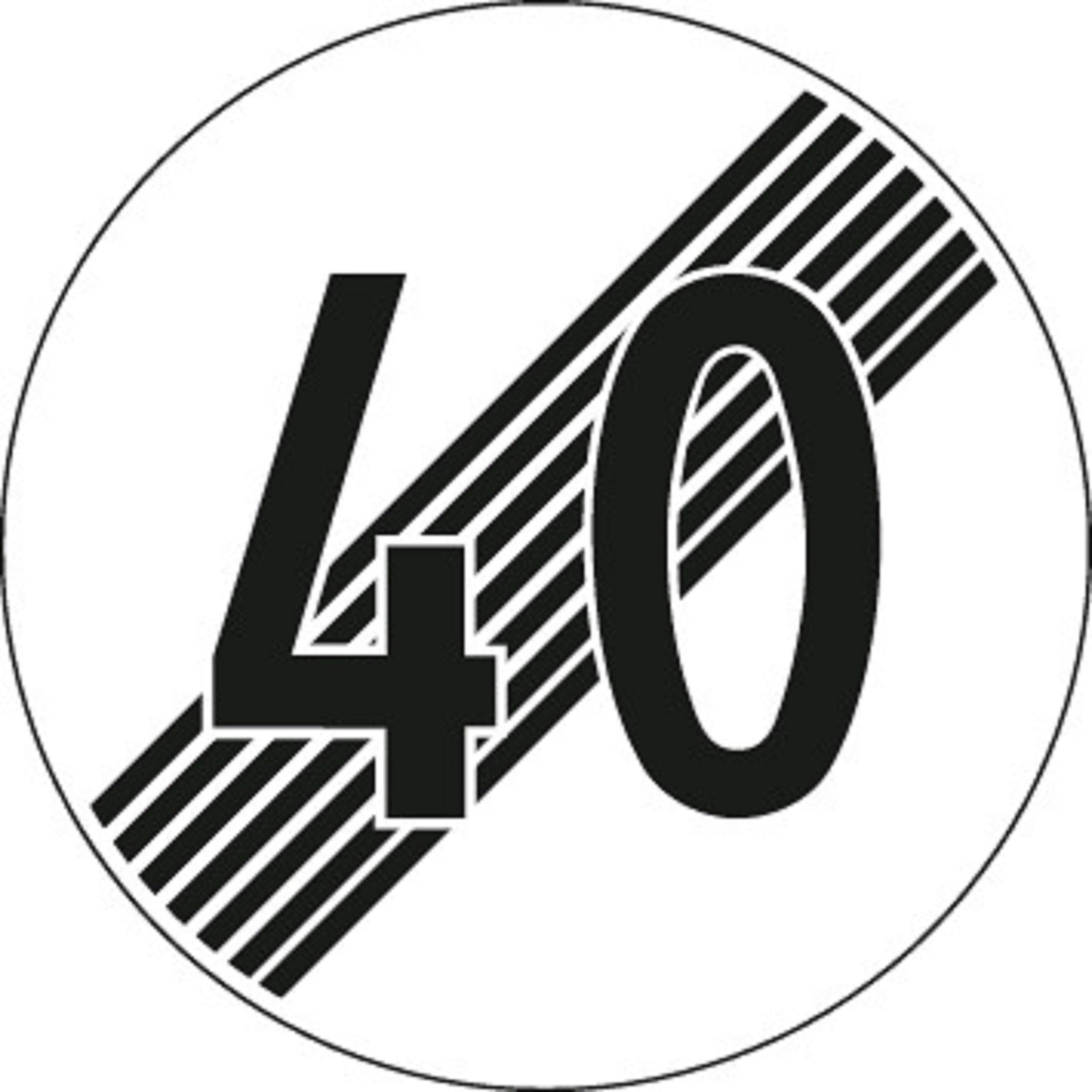 40 km/h Ende der Hochstgeschwindigkeit 2.53 Vorschriftssignale | R1, R2, R3 | SSV