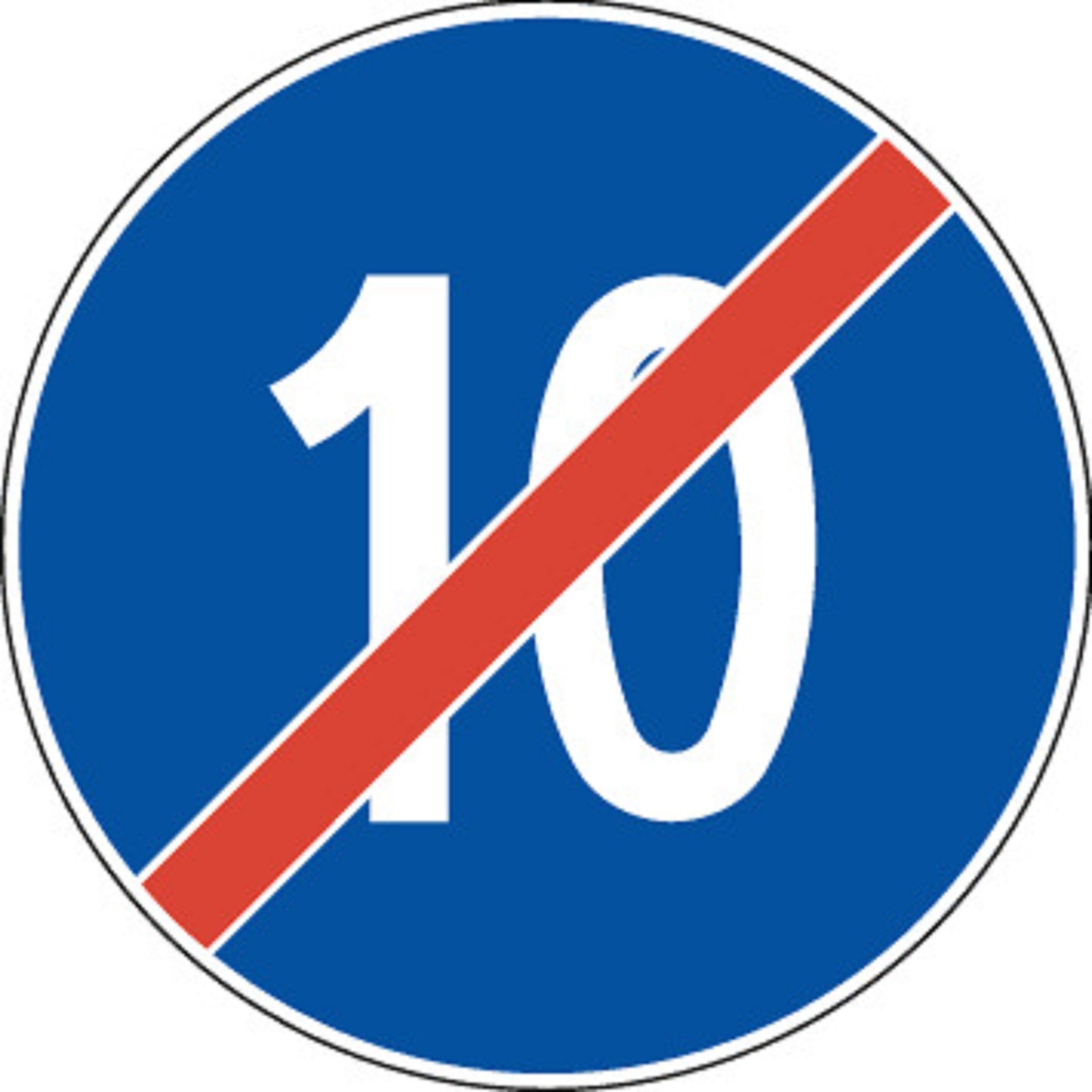 10 km/h Ende der Mindestgeschwindigkeit 2.54 Vorschriftssignale | R1, R2, R3 | SSV