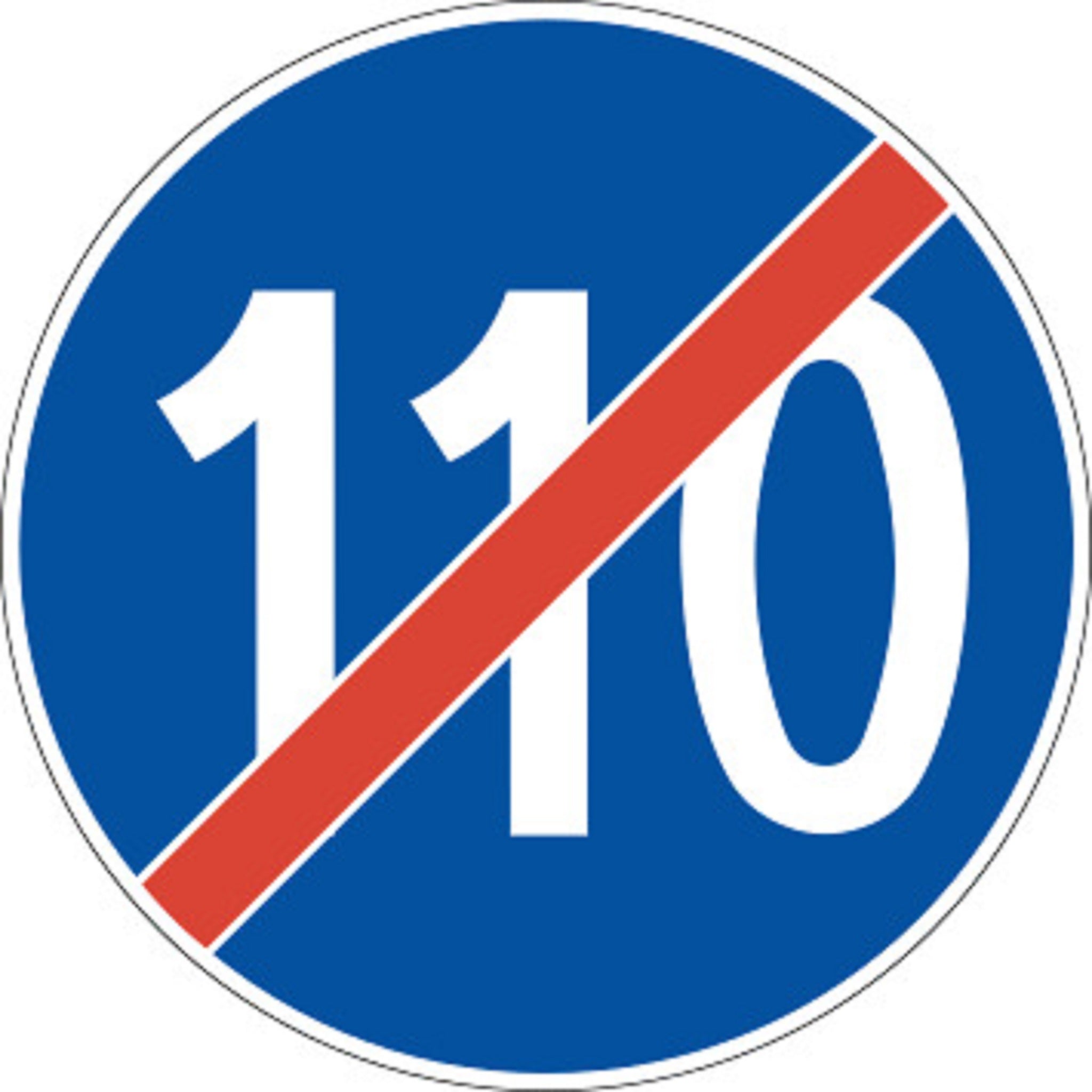 110 km/h Ende der Mindestgeschwindigkeit 2.54 Vorschriftssignale | R1, R2, R3 | SSV