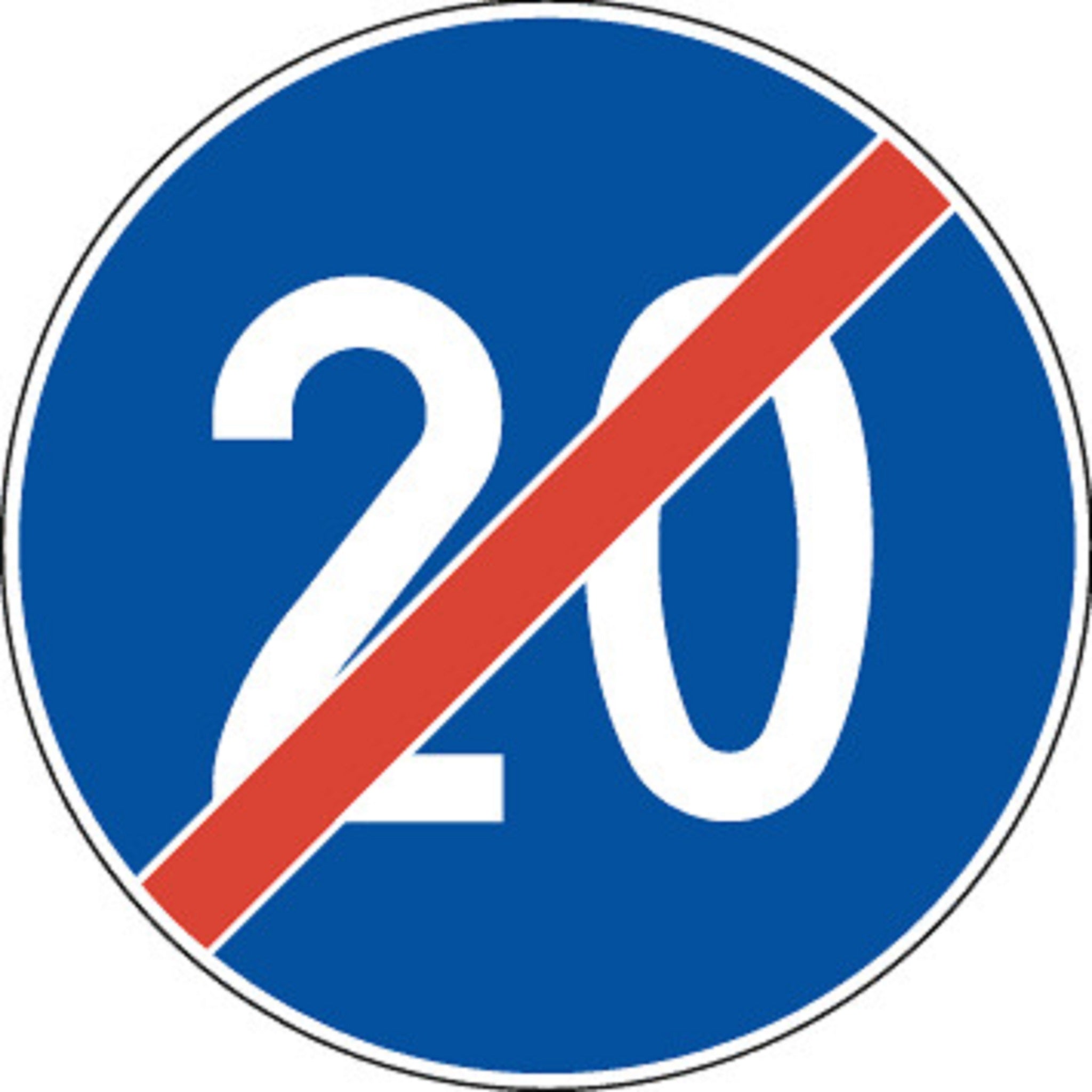 20 km/h Ende der Mindestgeschwindigkeit 2.54 Vorschriftssignale | R1, R2, R3 | SSV