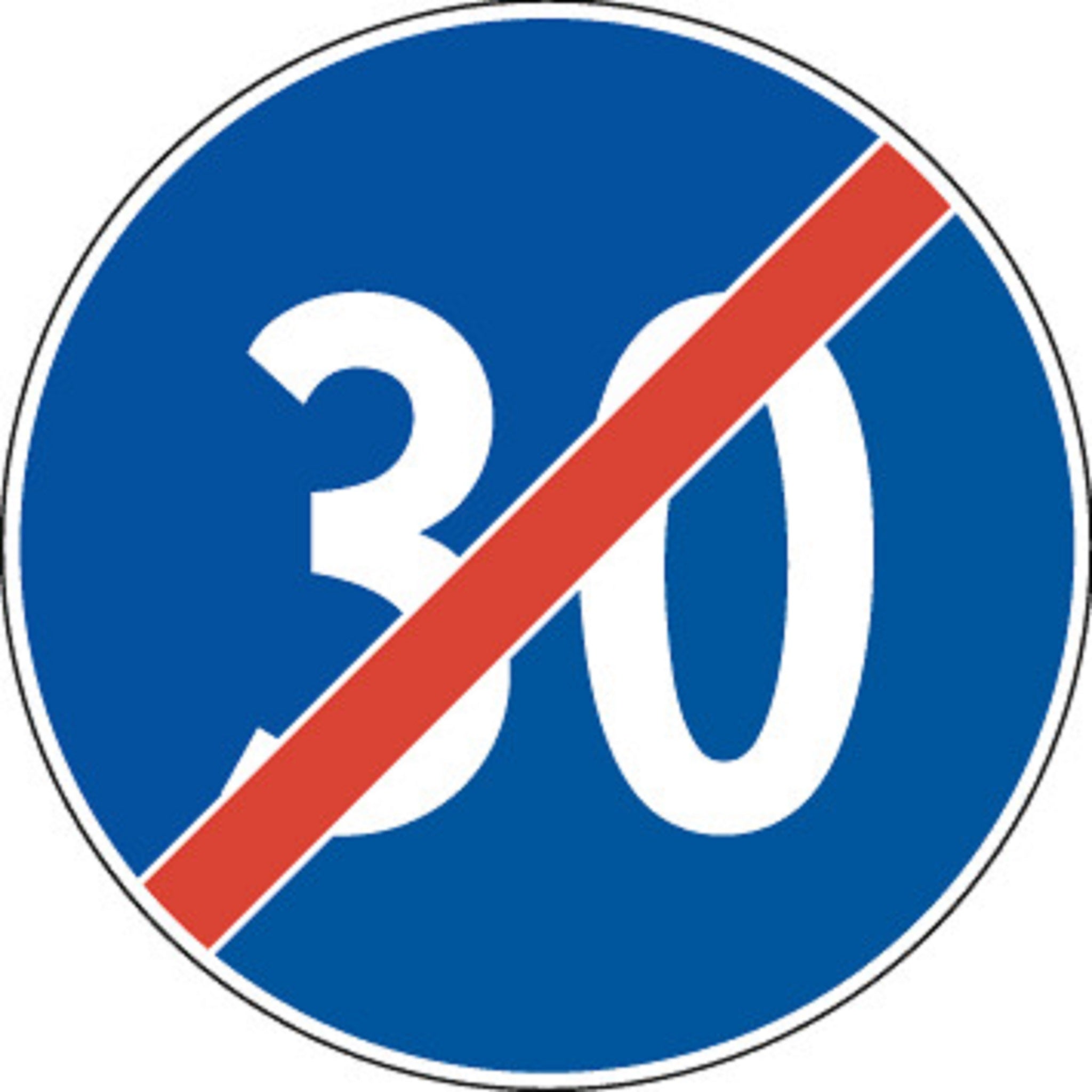 30 km/h Ende der Mindestgeschwindigkeit 2.54 Vorschriftssignale | R1, R2, R3 | SSV