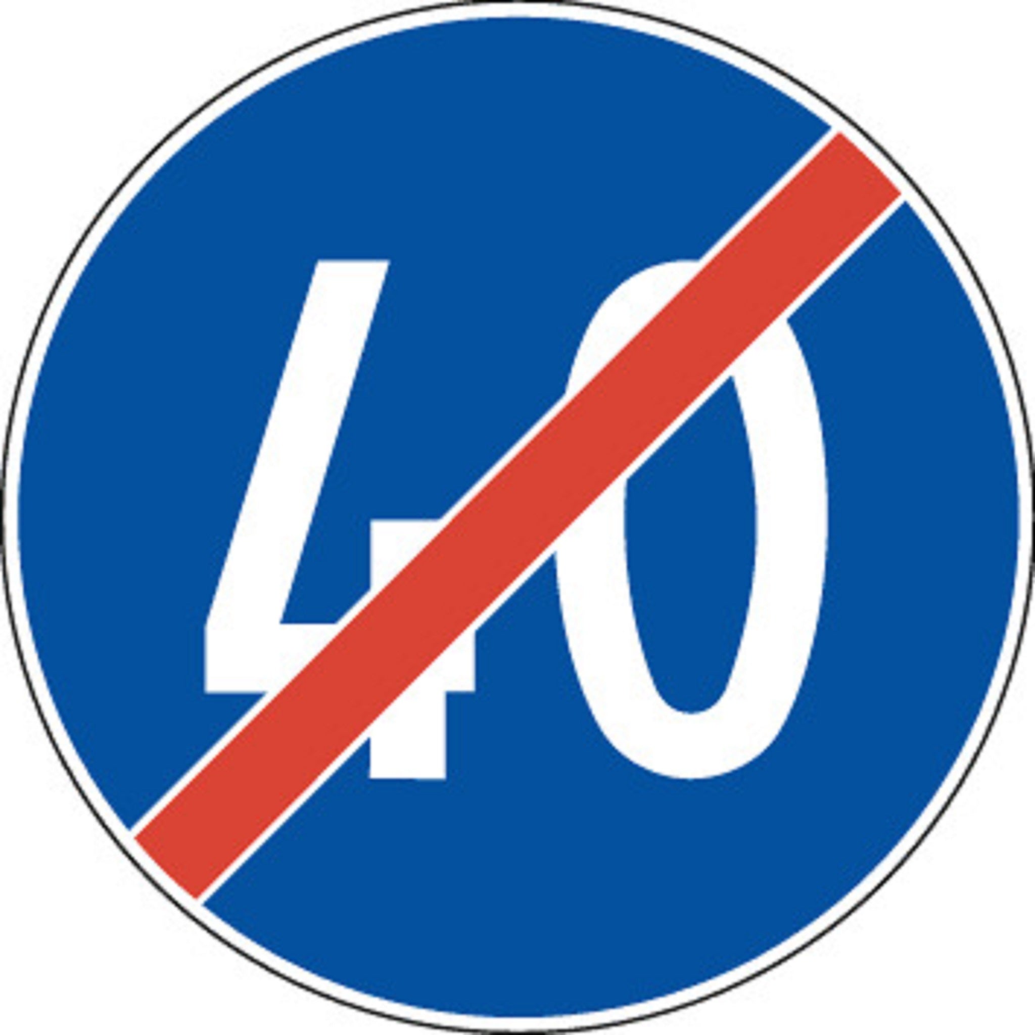 40 km/h Ende der Mindestgeschwindigkeit 2.54 Vorschriftssignale | R1, R2, R3 | SSV