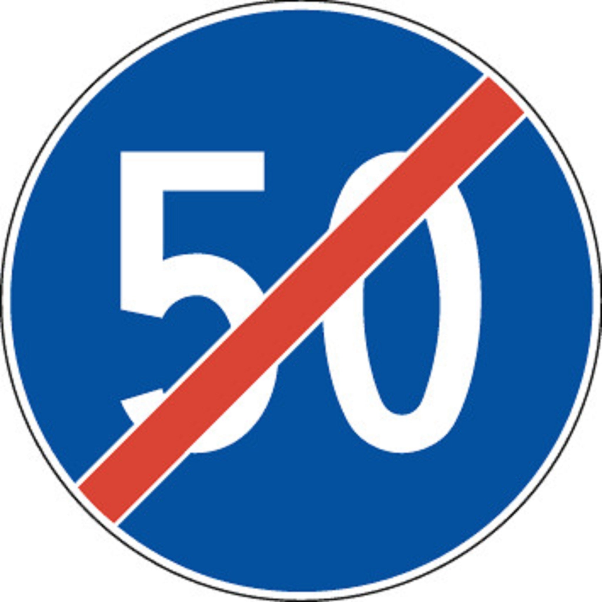 50 km/h Ende der Mindestgeschwindigkeit 2.54 Vorschriftssignale | R1, R2, R3 | SSV