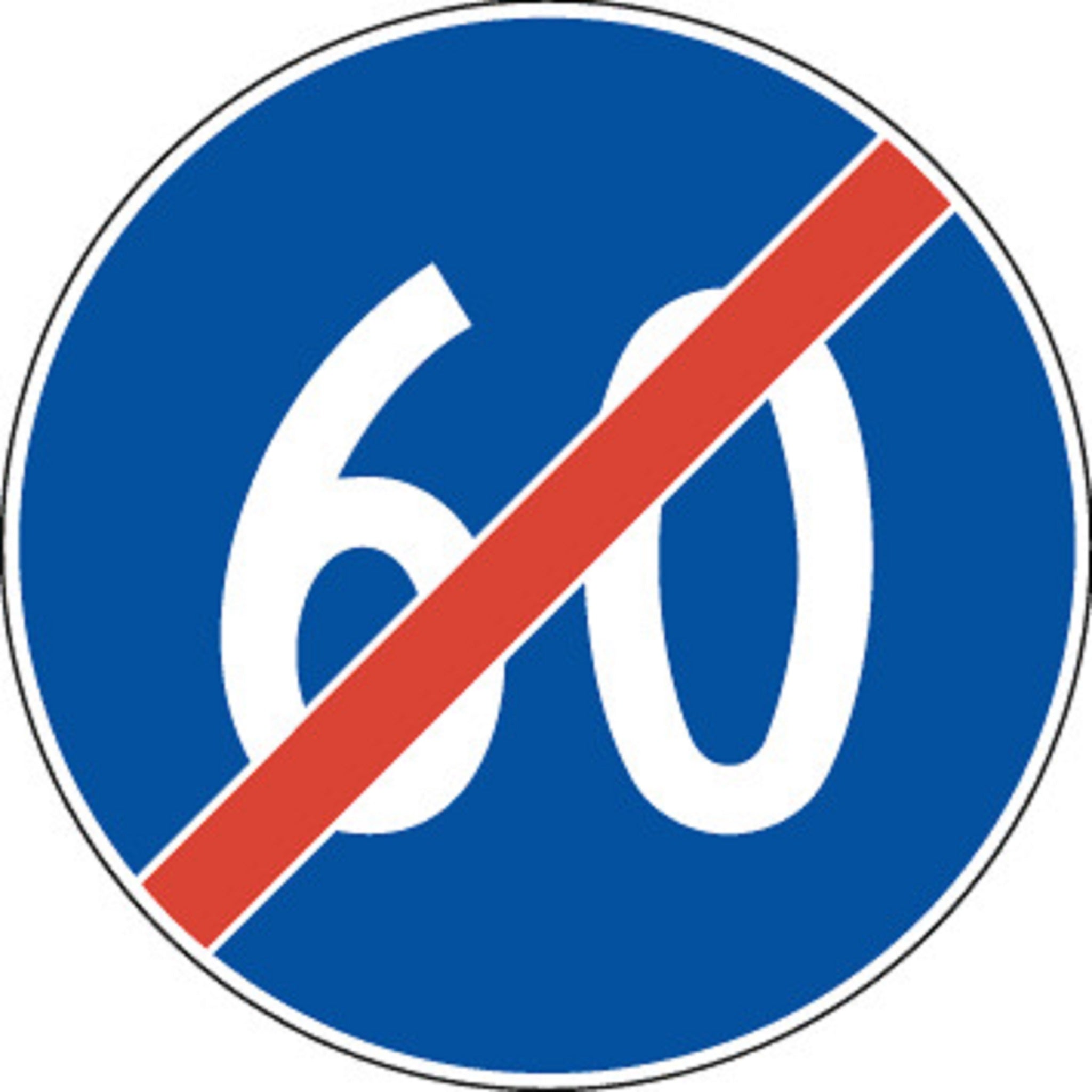 60 km/h Ende der Mindestgeschwindigkeit 2.54 Vorschriftssignale | R1, R2, R3 | SSV