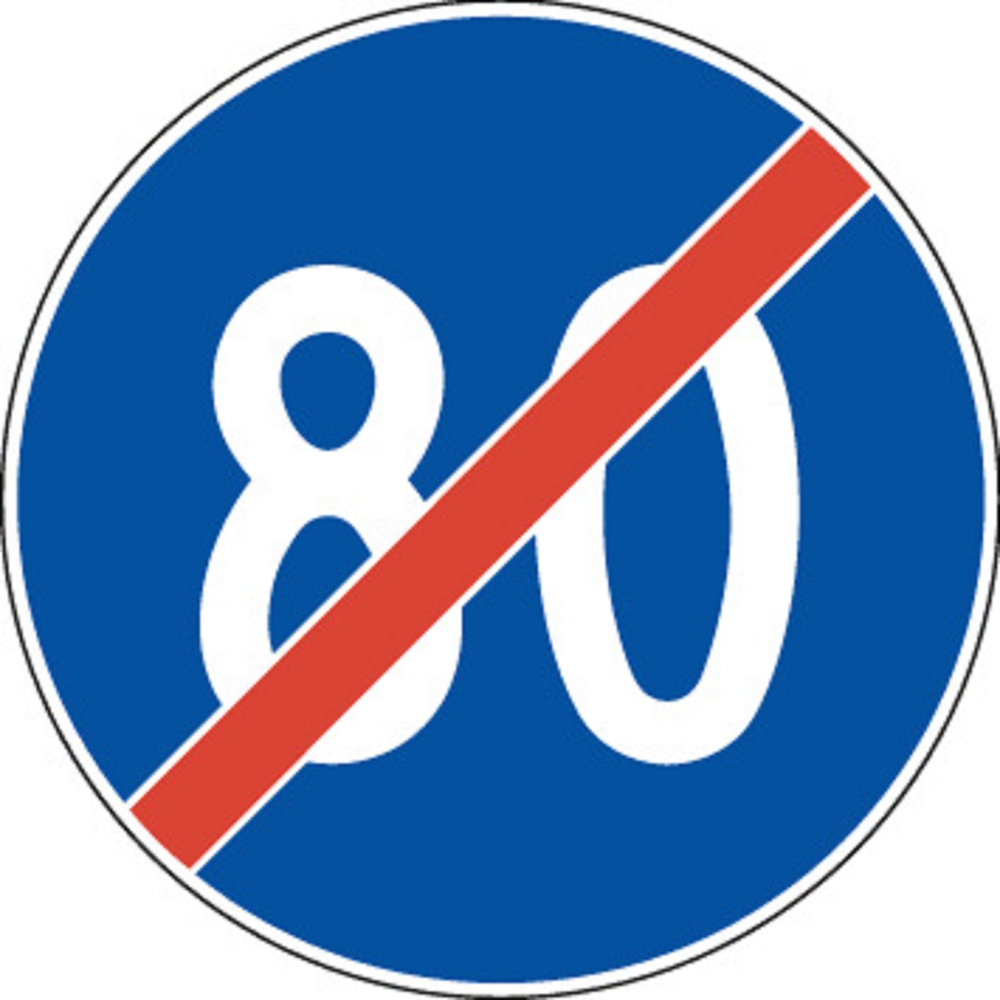 80 km/h Ende der Mindestgeschwindigkeit 2.54 Vorschriftssignale | R1, R2, R3 | SSV