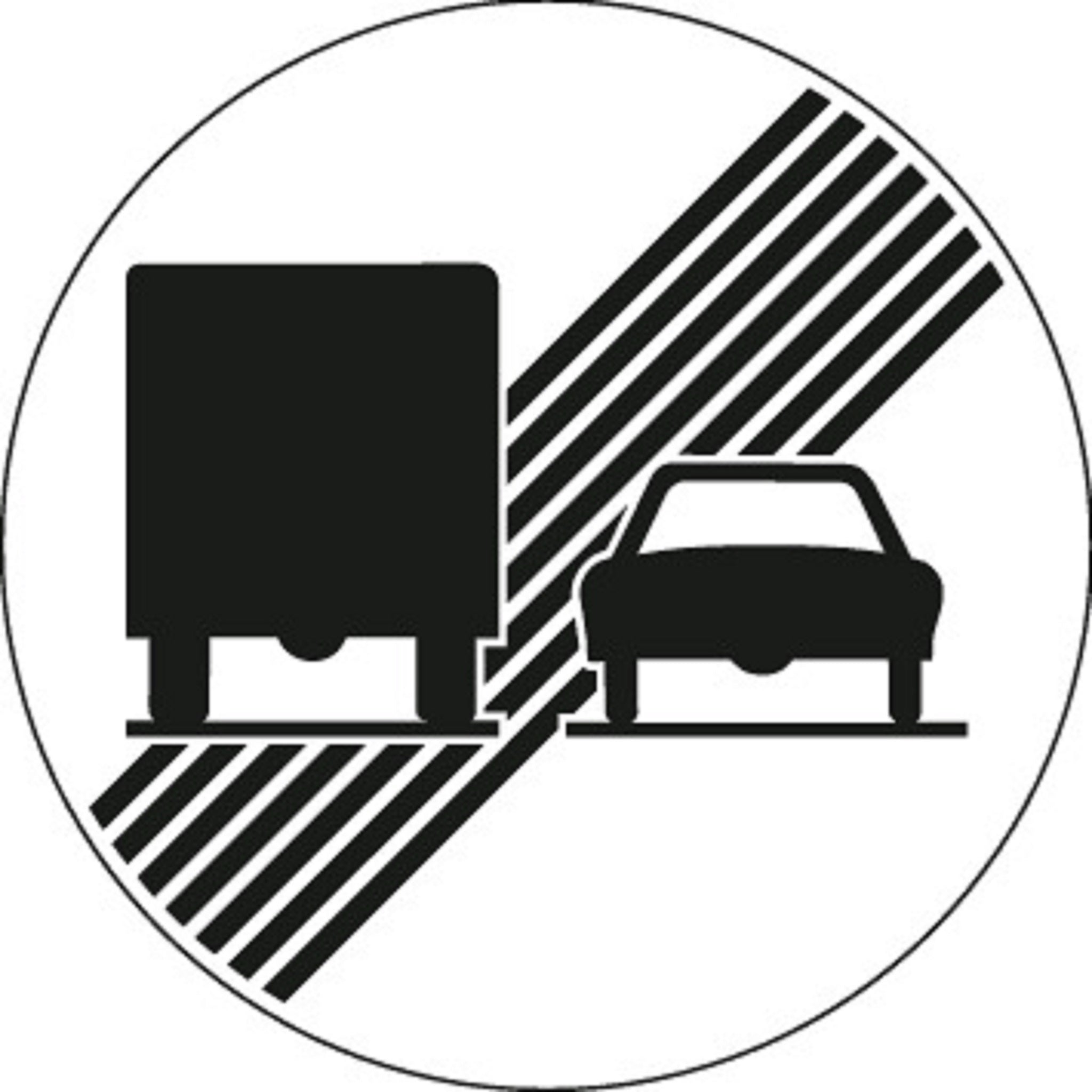 Ende des Überholverbotes für Lastwagen 2.56 Vorschriftssignale | R1, R2, R3 | SSV