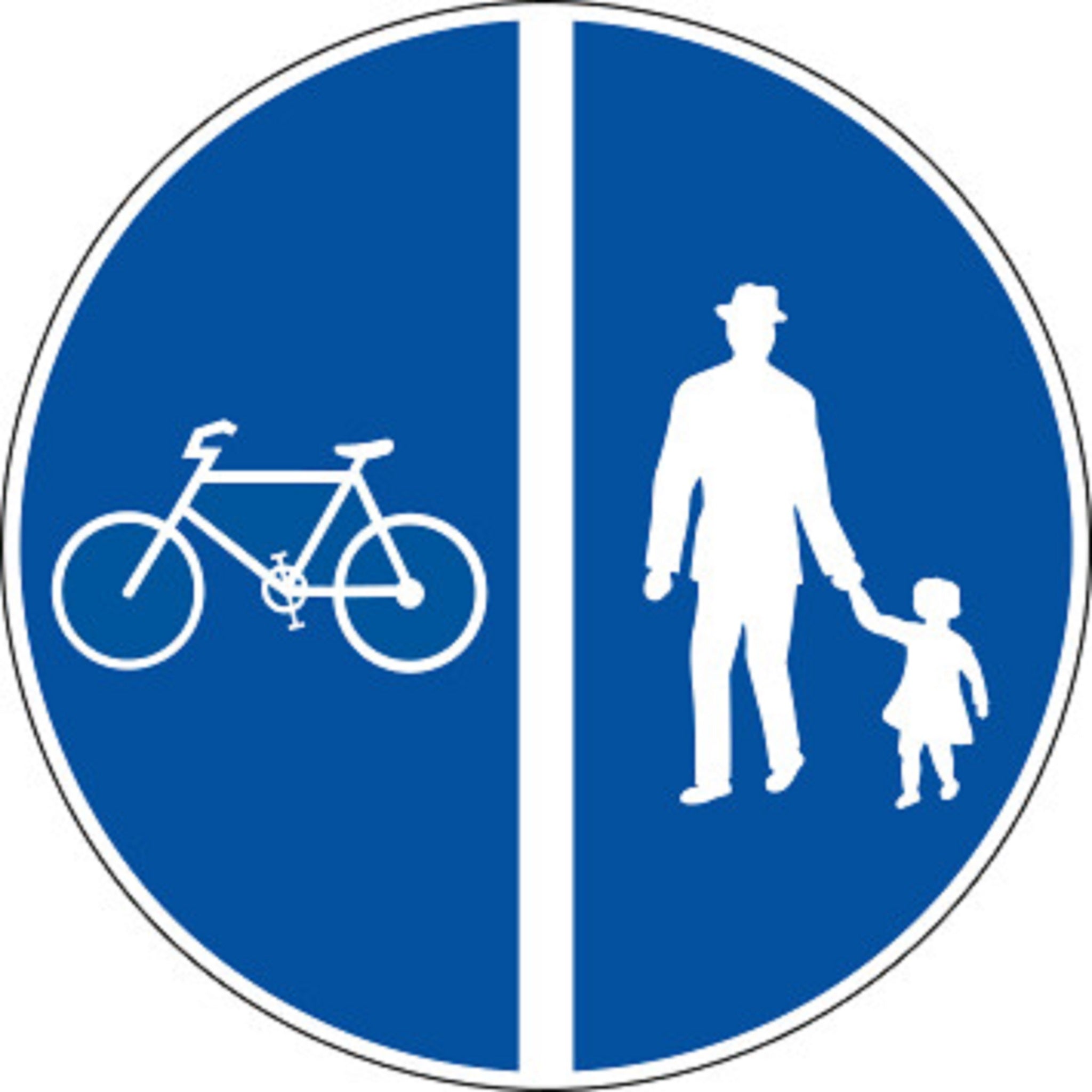 Rad- und Fussweg mit getrennten Verkehrsflächen 2.63 Vorschriftssignale | R1, R2, R3 | SSV