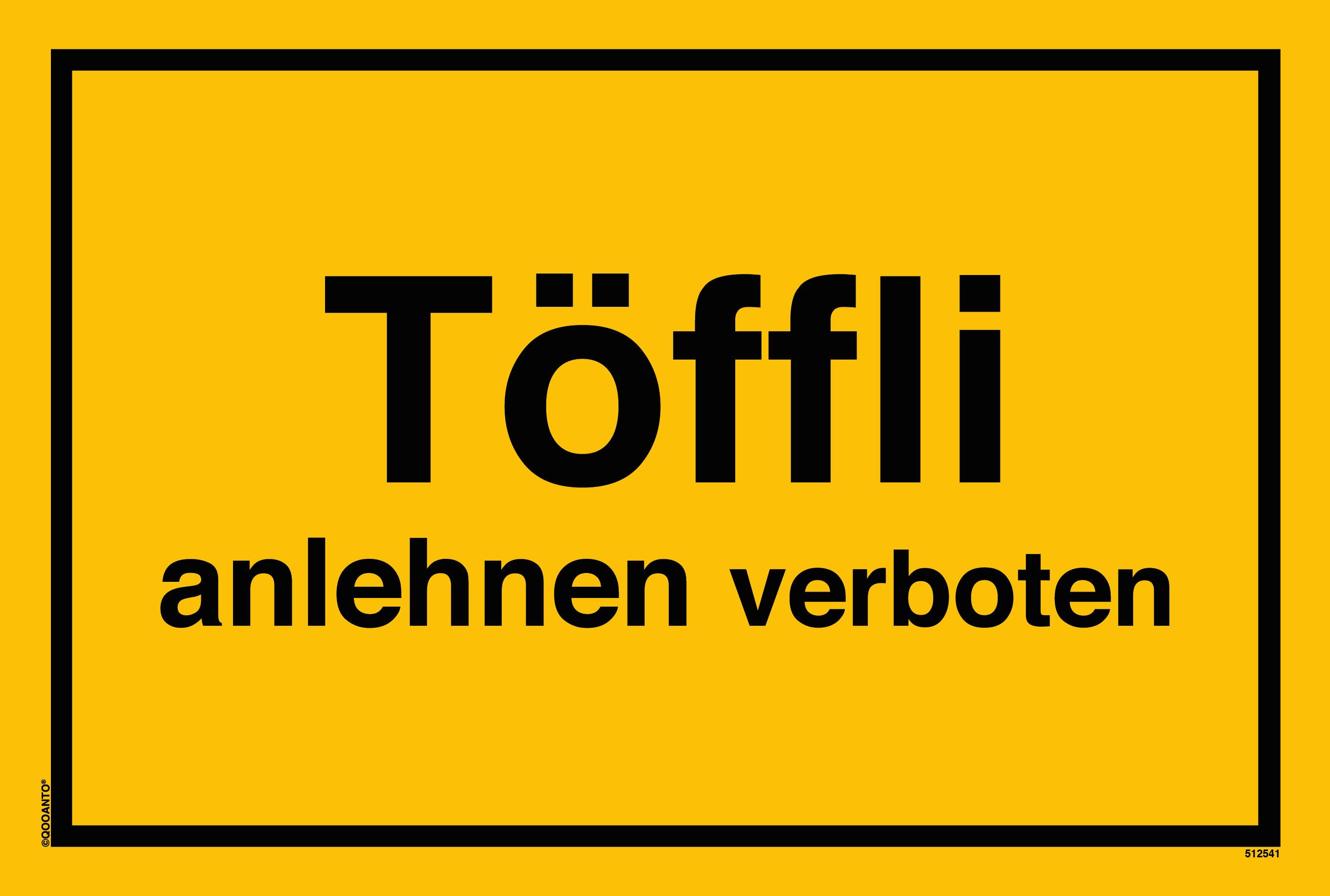 Töffli anlehnen verboten, gelb, Schild