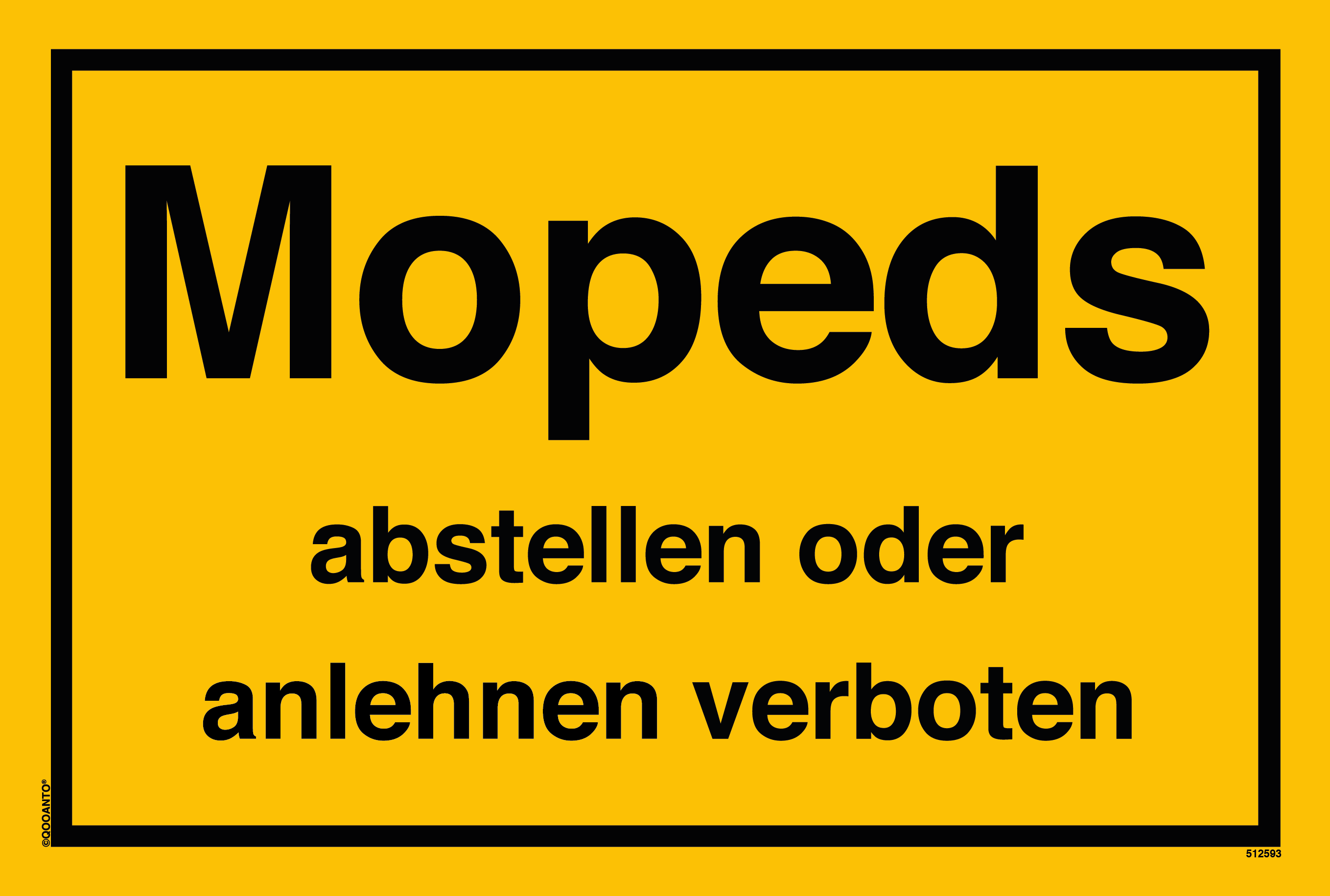 Mopeds abstellen oder anlehnen verboten, gelb, Schild