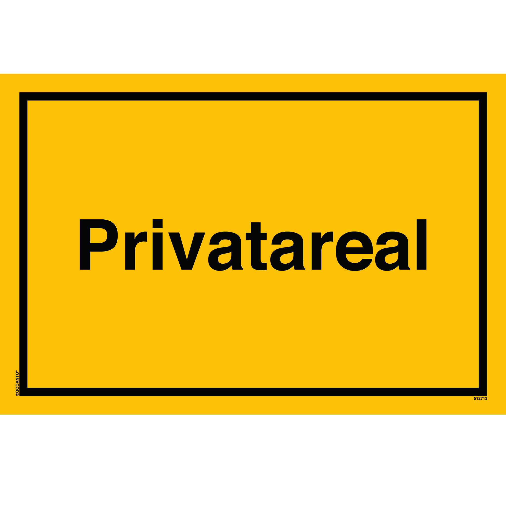 Privatareal, gelb, Schild