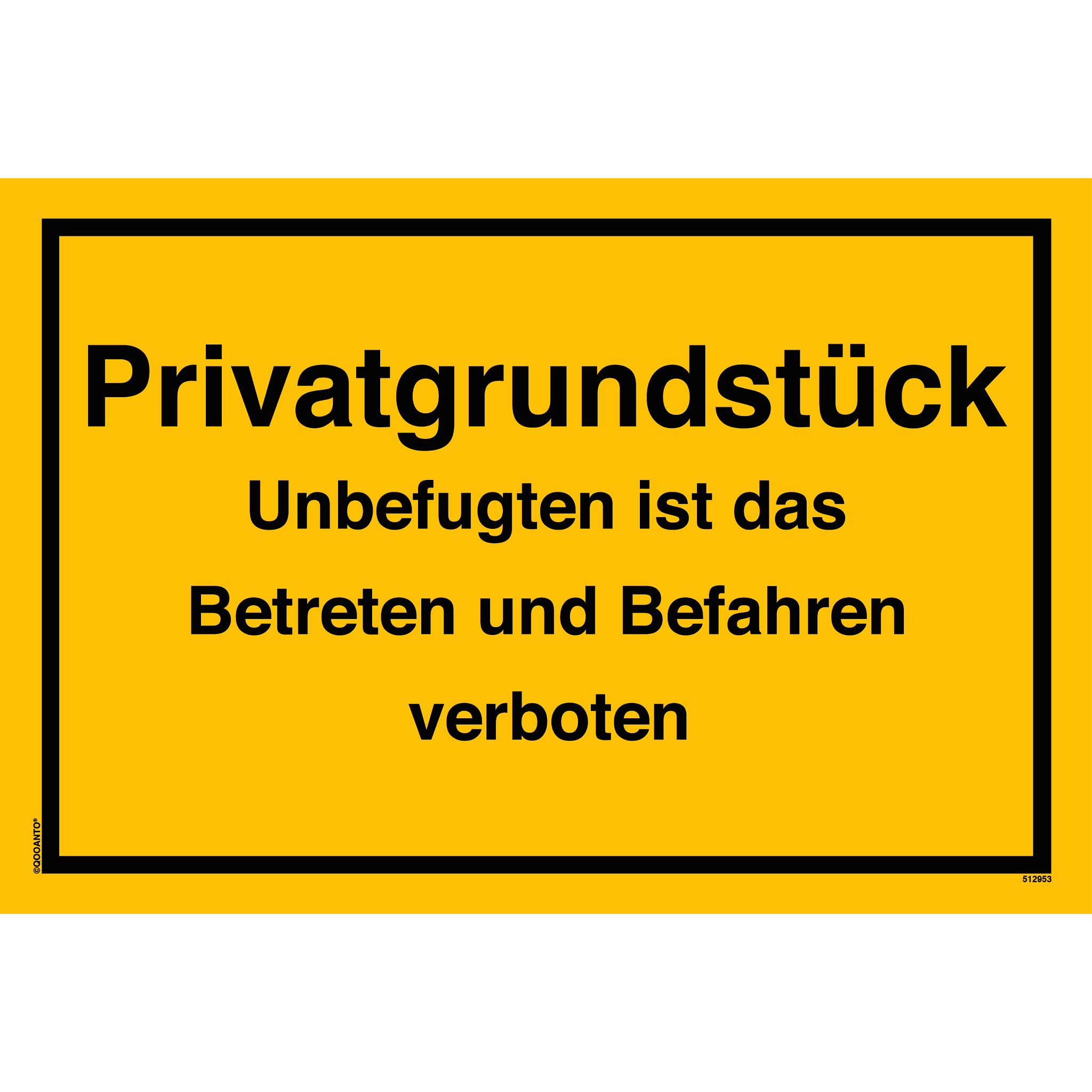 3 Stück Privatgrundstück Unbefugten Ist Das Betreten Und Befahren Verboten Schild | Alu-Verbund | 20 x 13.3 cm | Gelb | Rechteck