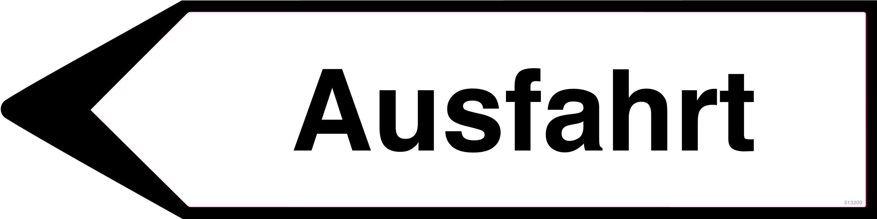 Linksweisend Ausfahrt, Schild