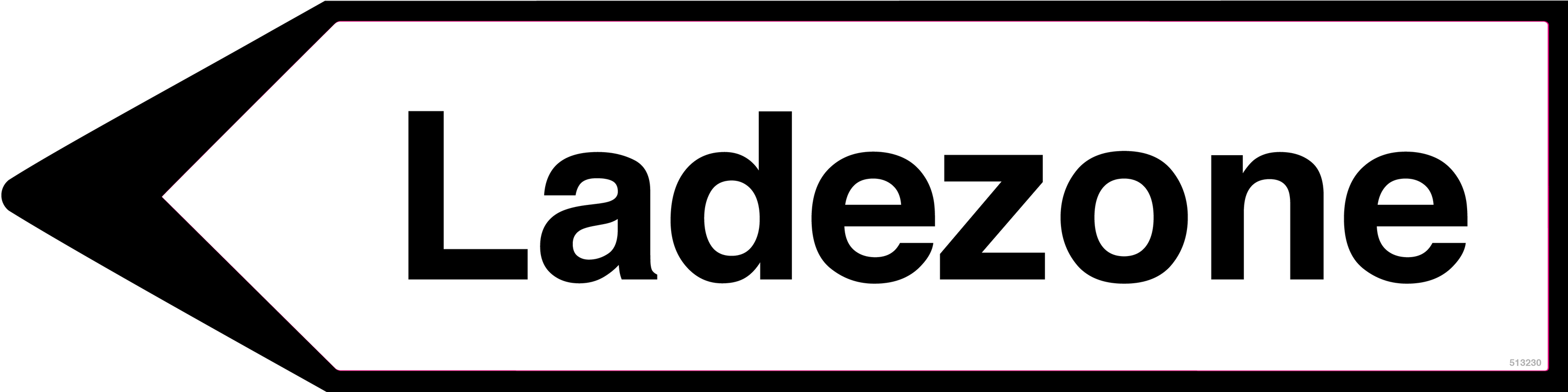 Linksweisend Ladezone, Schild