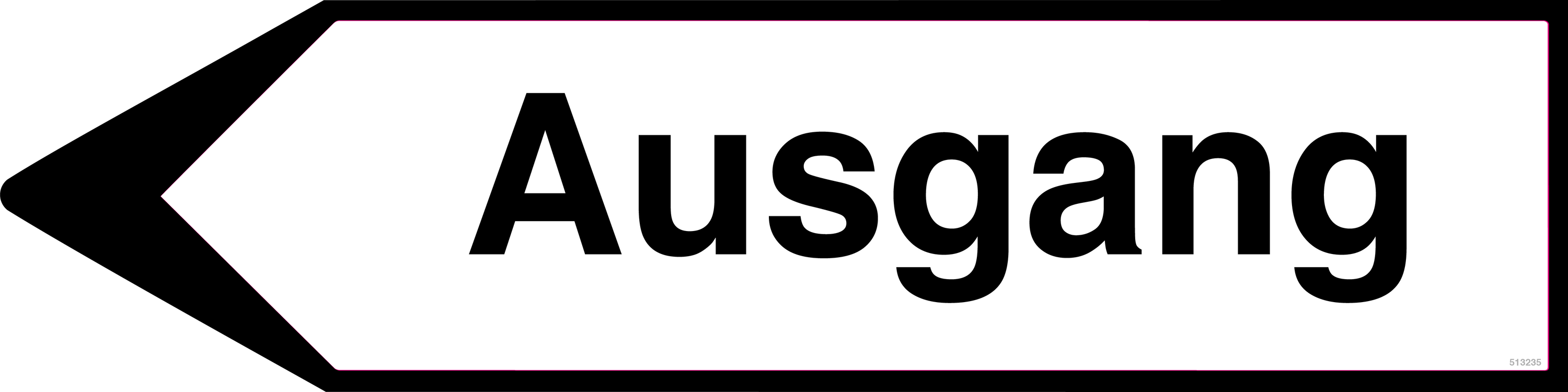 Linksweisend Ausgang, Schild