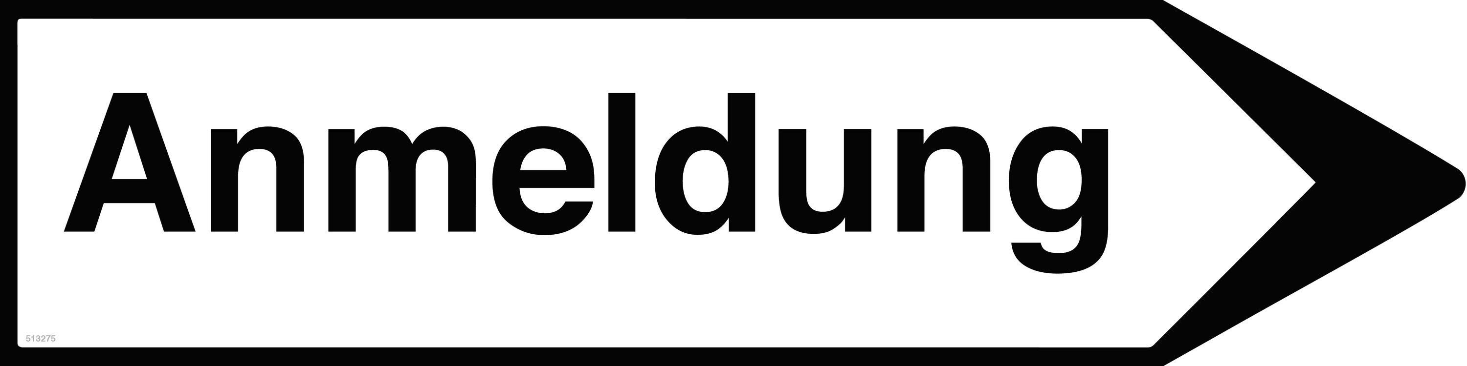 Rechtsweisend Anmeldung, Schild