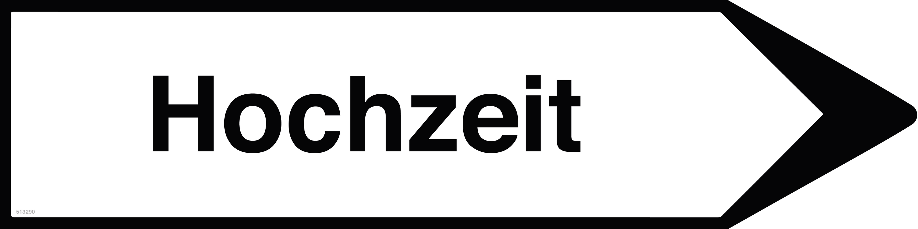 Rechtsweisend Hochzeit, Schild
