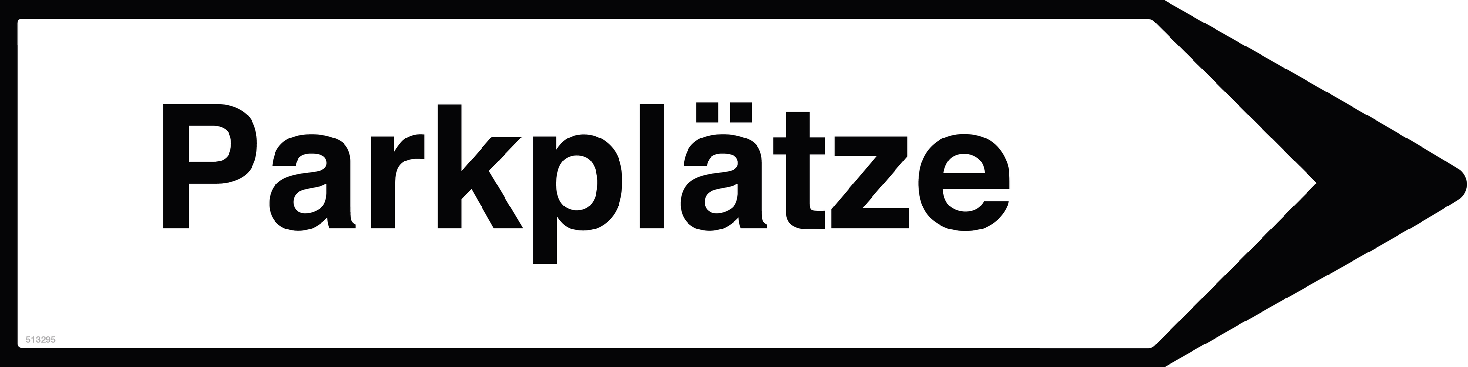 Rechtsweisend Parkplätze, Schild