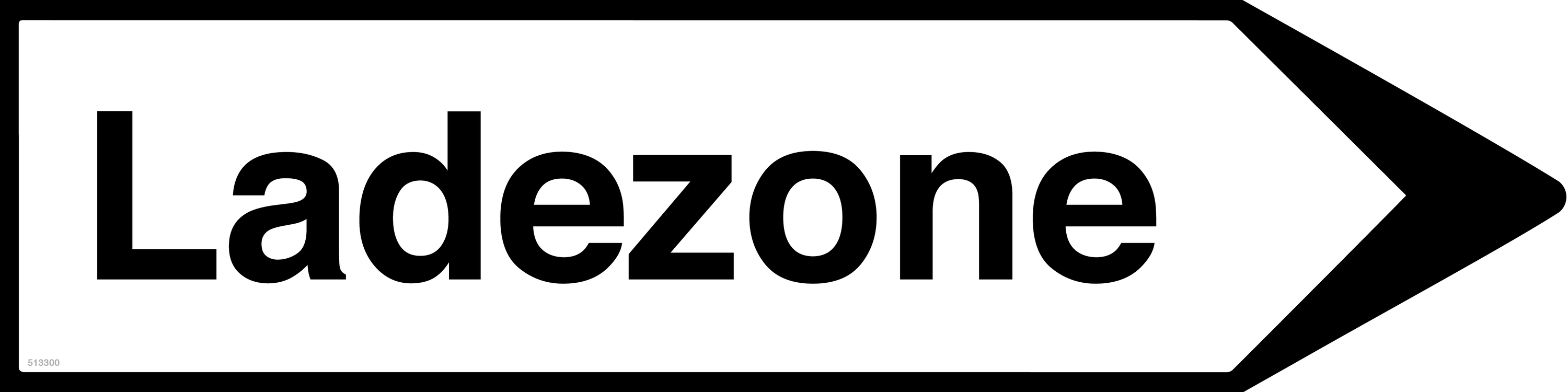 Rechtsweisend Ladezone, Schild