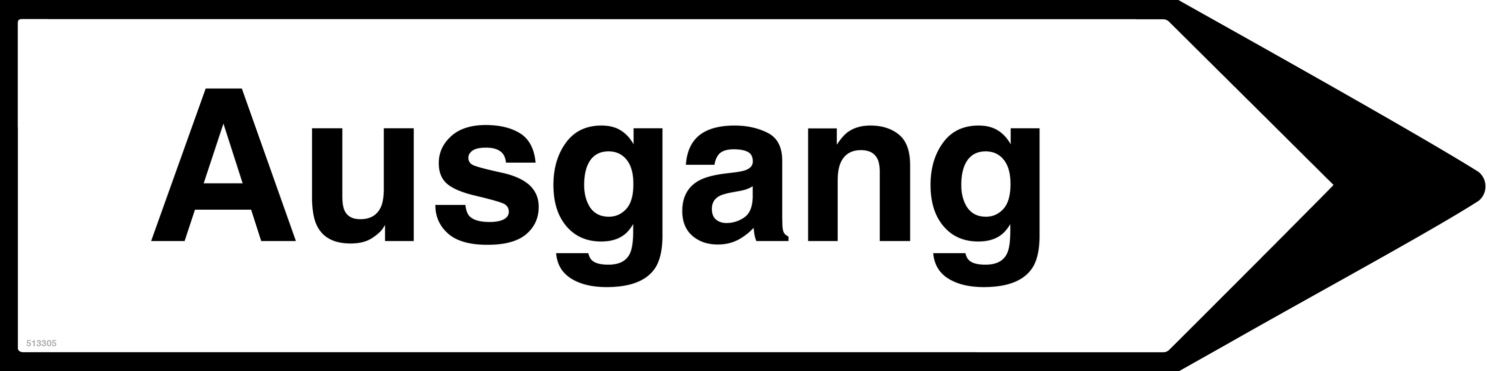 Rechtsweisend Ausgang, Schild