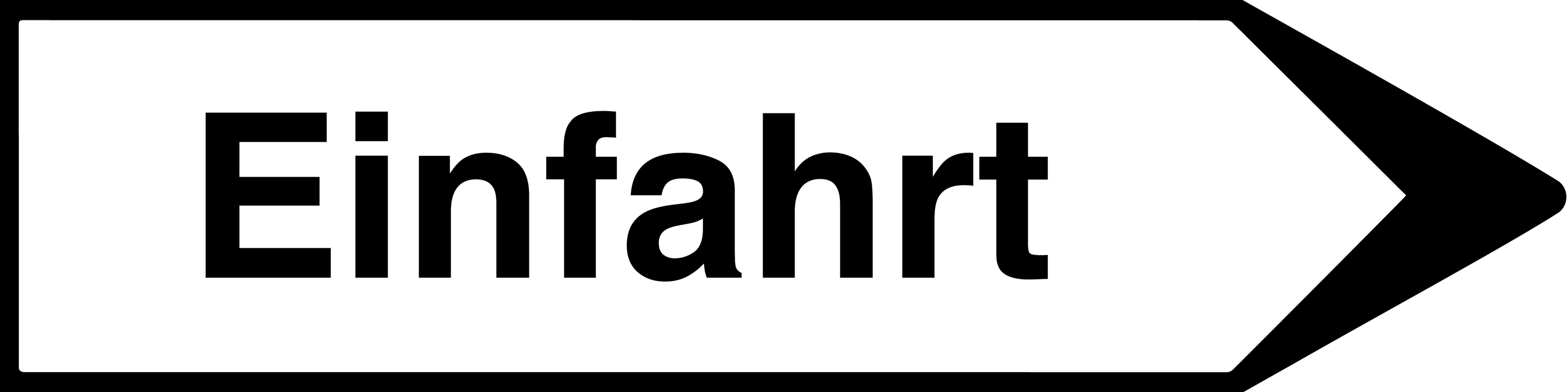 Rechtsweisend Einfahrt, Schild