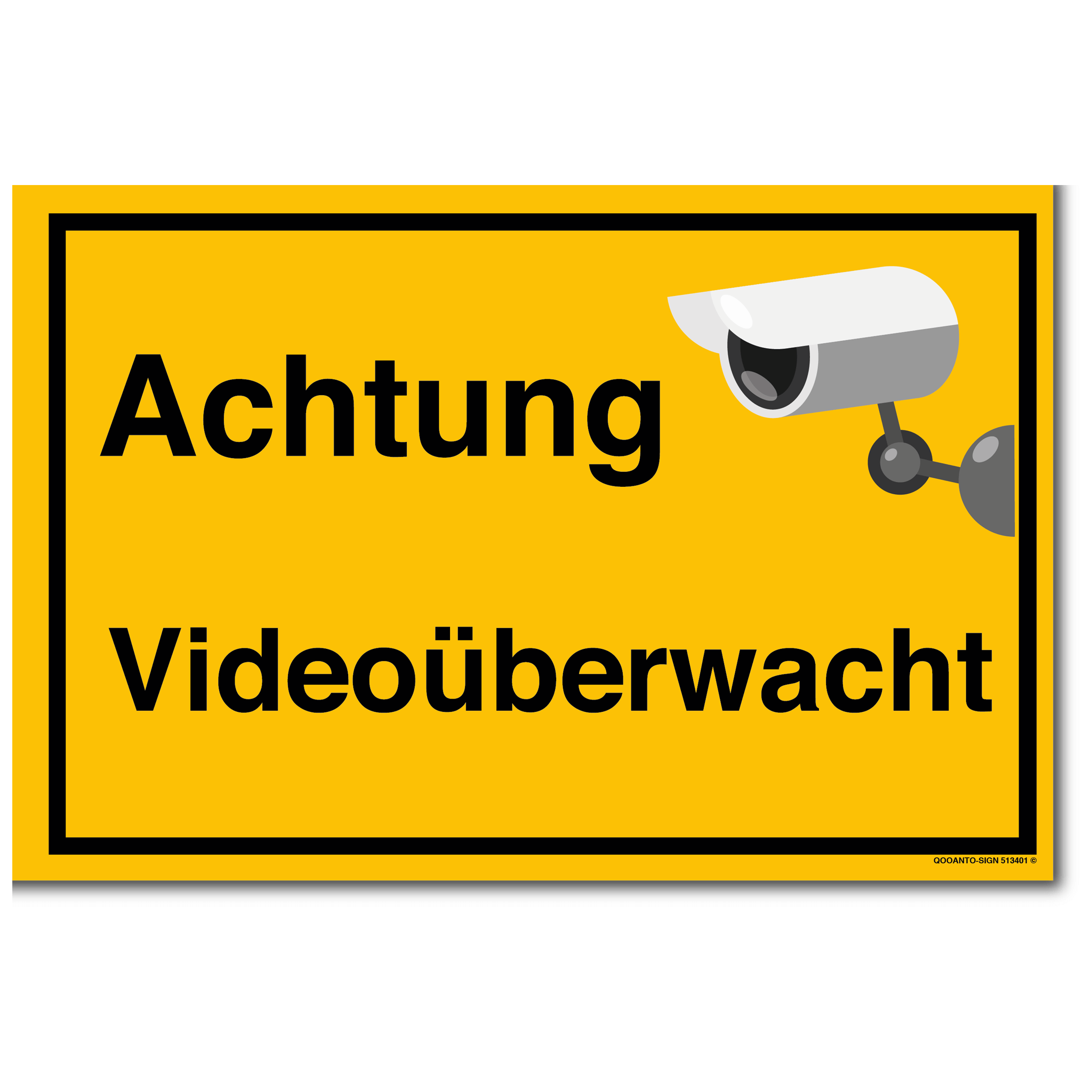 10 Stück Videoüberwachung Aufkleber Achtung Videoüberwachung | UV-Schutz | Klebefolie | 20 x 13.3 cm | Gelb | Rechteck | Querformat