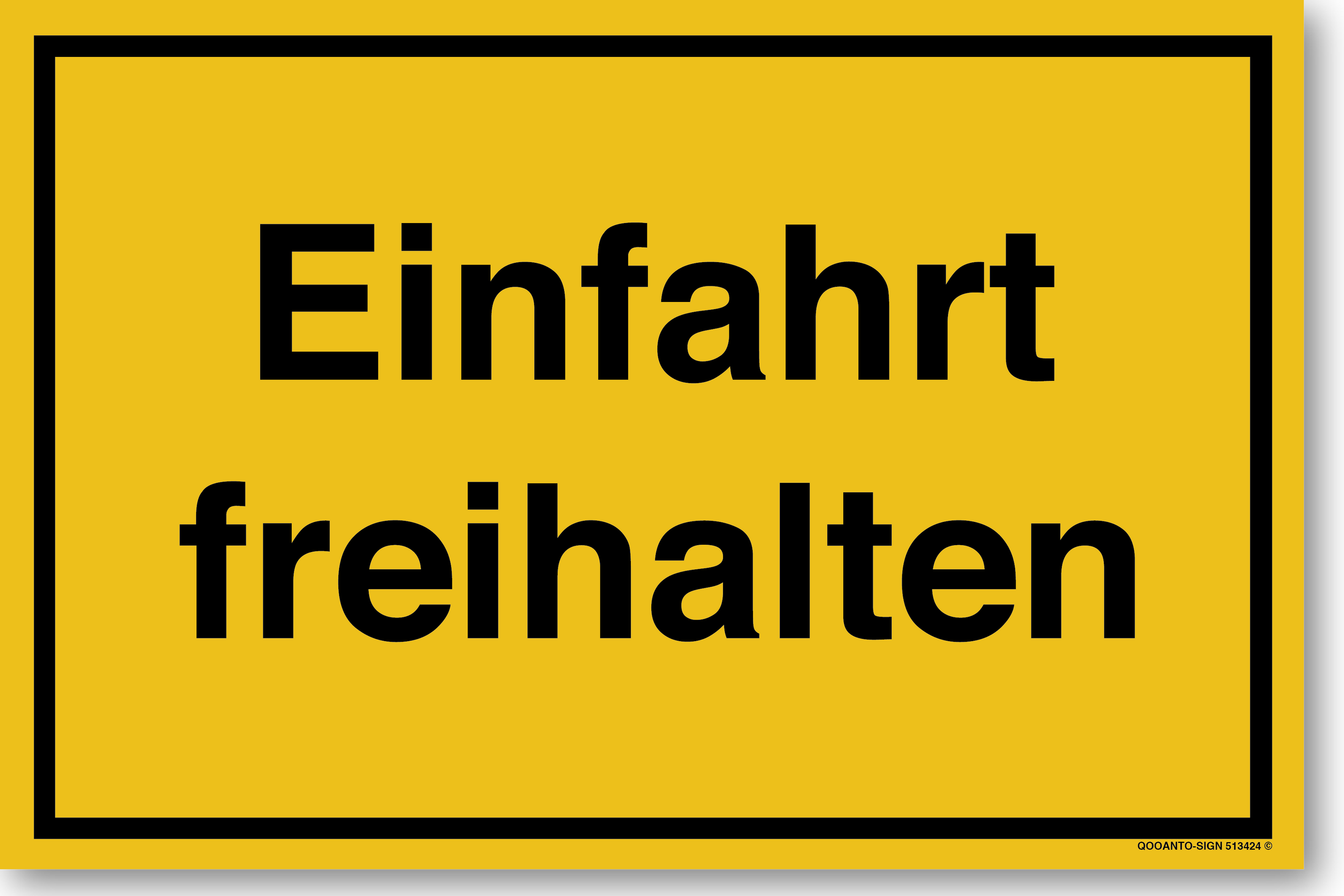 Einfahrt freihalten, gelb, Schild