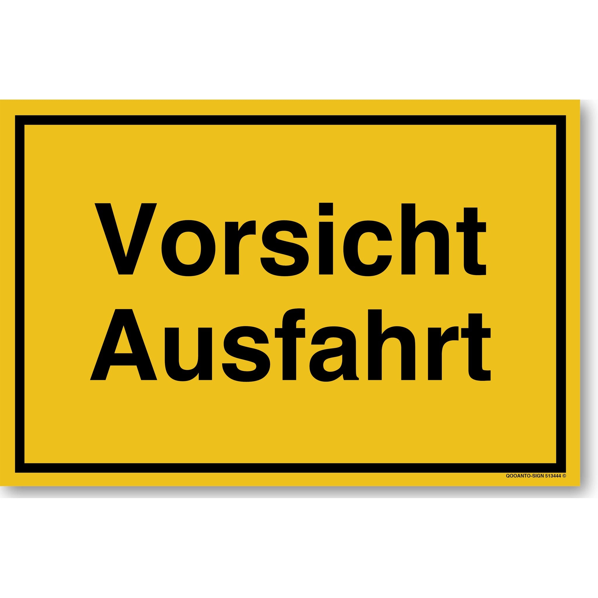 Vorsicht Ausfahrt, gelb, Schild oder Aufkleber