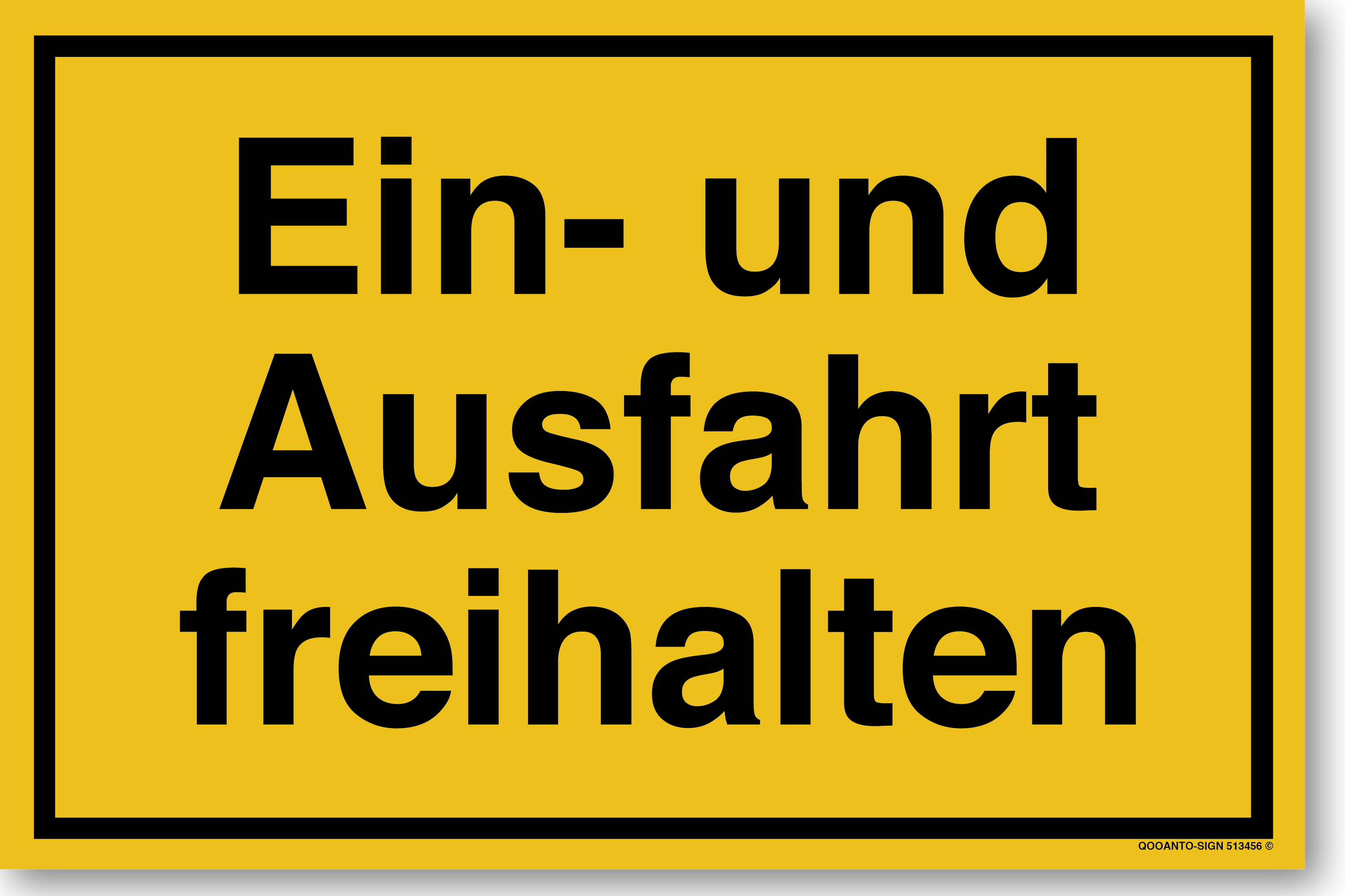 Ein- und Ausfahrt freihalten, gelb, Schild oder Aufkleber