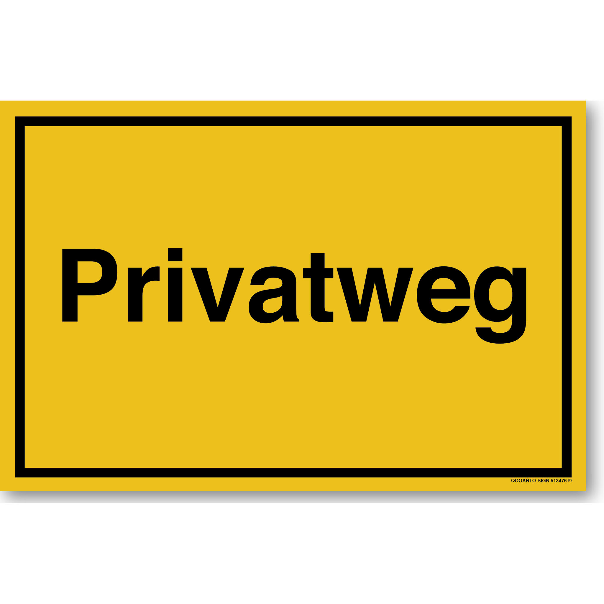 3 Stück Privatweg Schild | Alu-Verbund | 20 x 13.3 cm | Gelb | Rechteck | Querformat