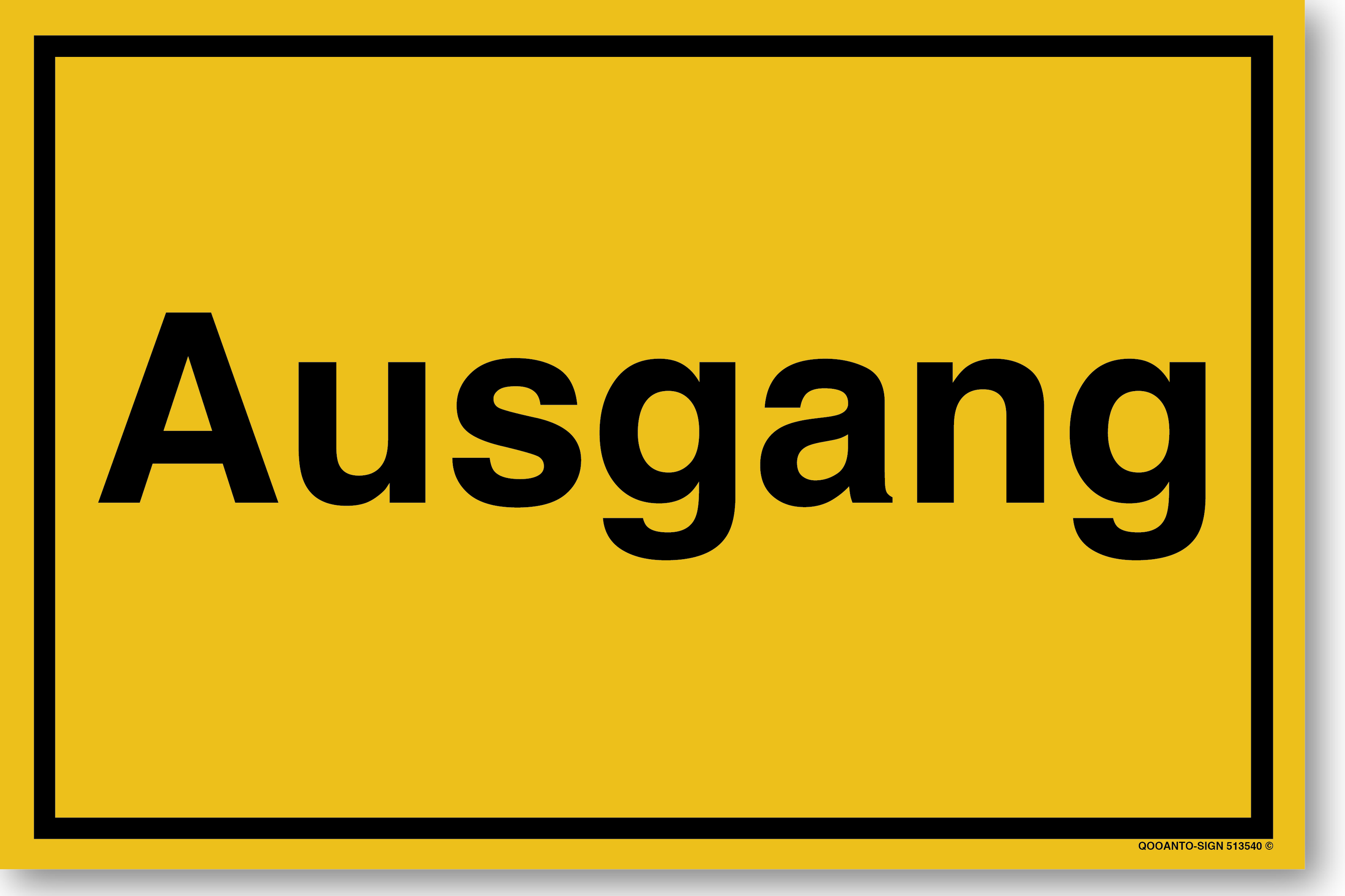 Ausgang, gelb, Schild