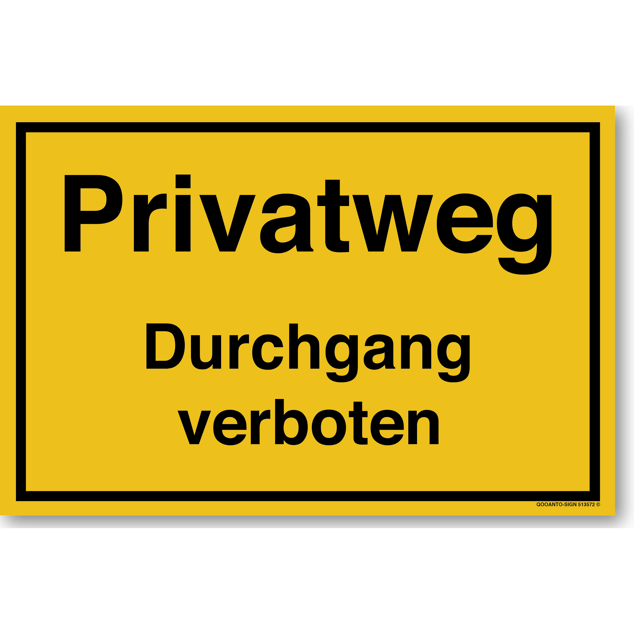 3 Stück Privatweg Durchgang Verboten Schild | Alu-Verbund | 20 x 13.3 cm | Gelb | Rechteck | Querformat