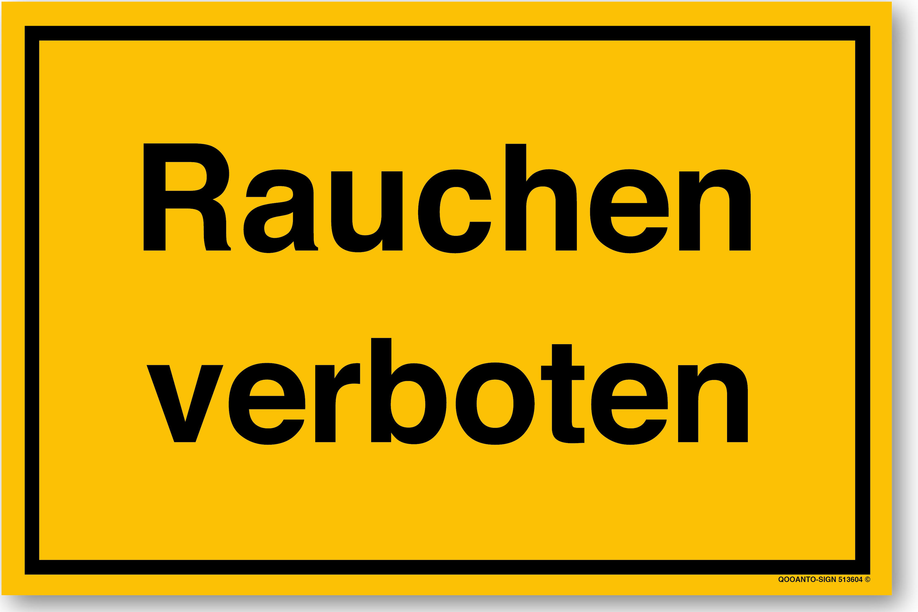 Rauchen verboten, gelb, Schild