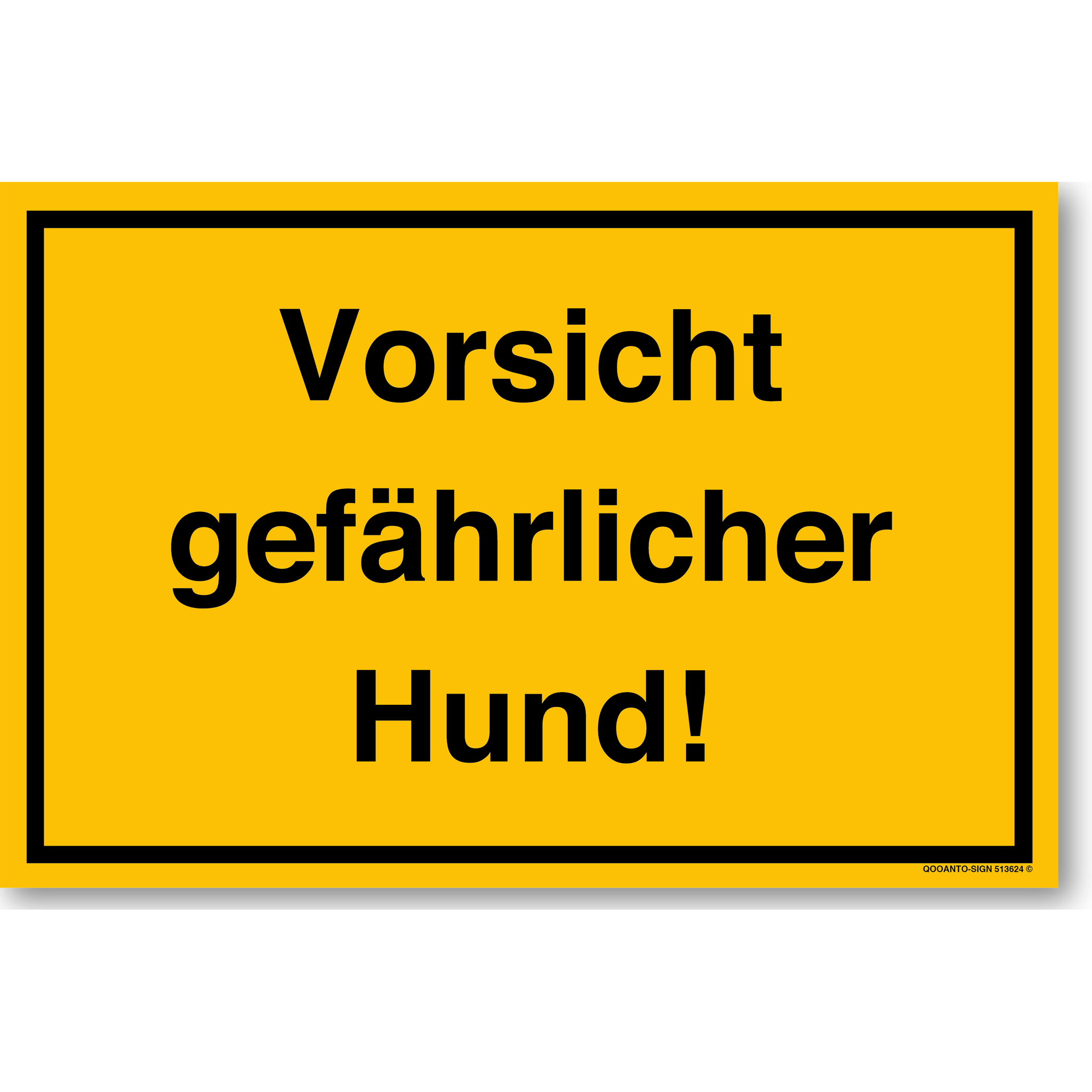 Vorsicht gefährlicher Hund!, gelb, Schild oder Aufkleber