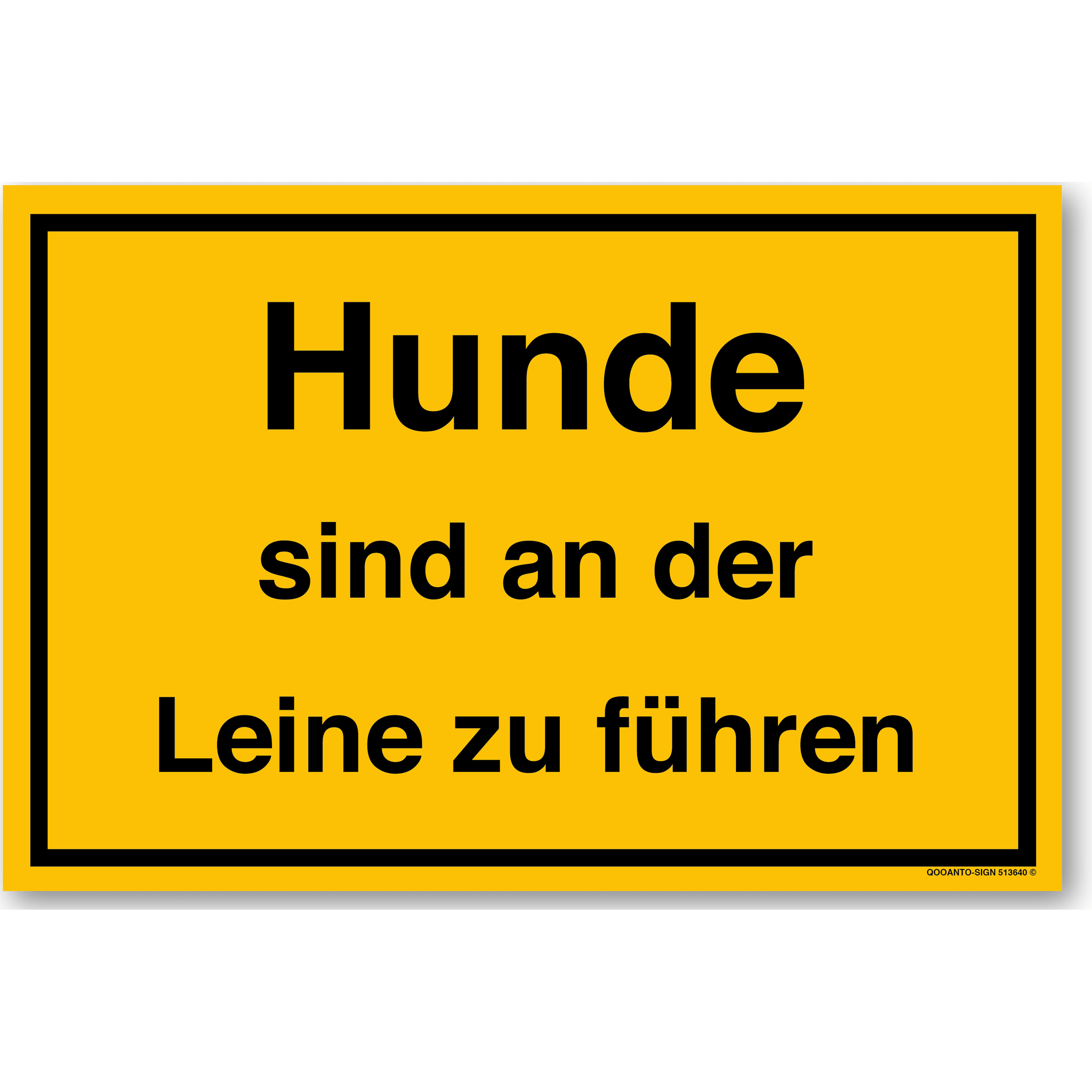 Hunde sind an der Leine zu führen, gelb, Schild oder Aufkleber