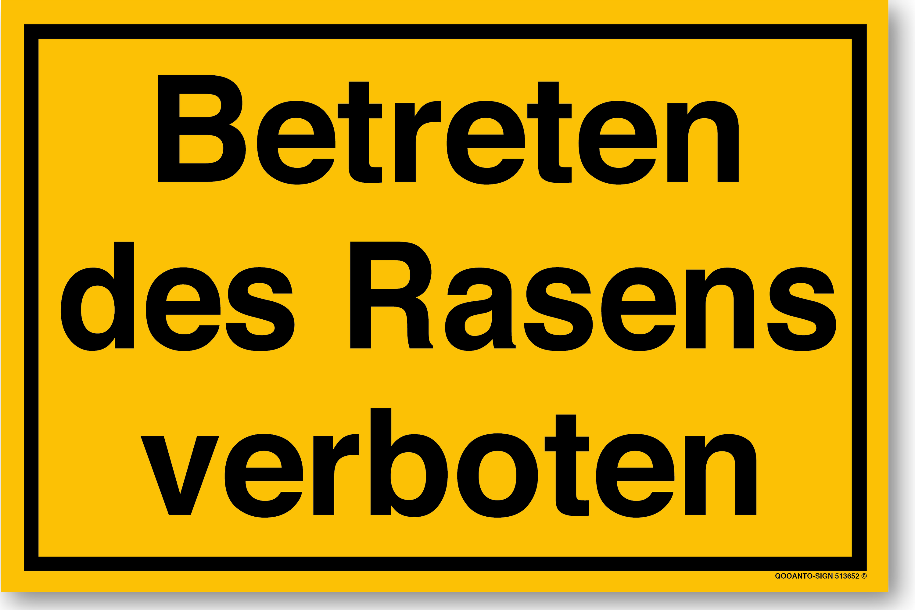 Betreten des Rasens verboten, gelb, Schild oder Aufkleber