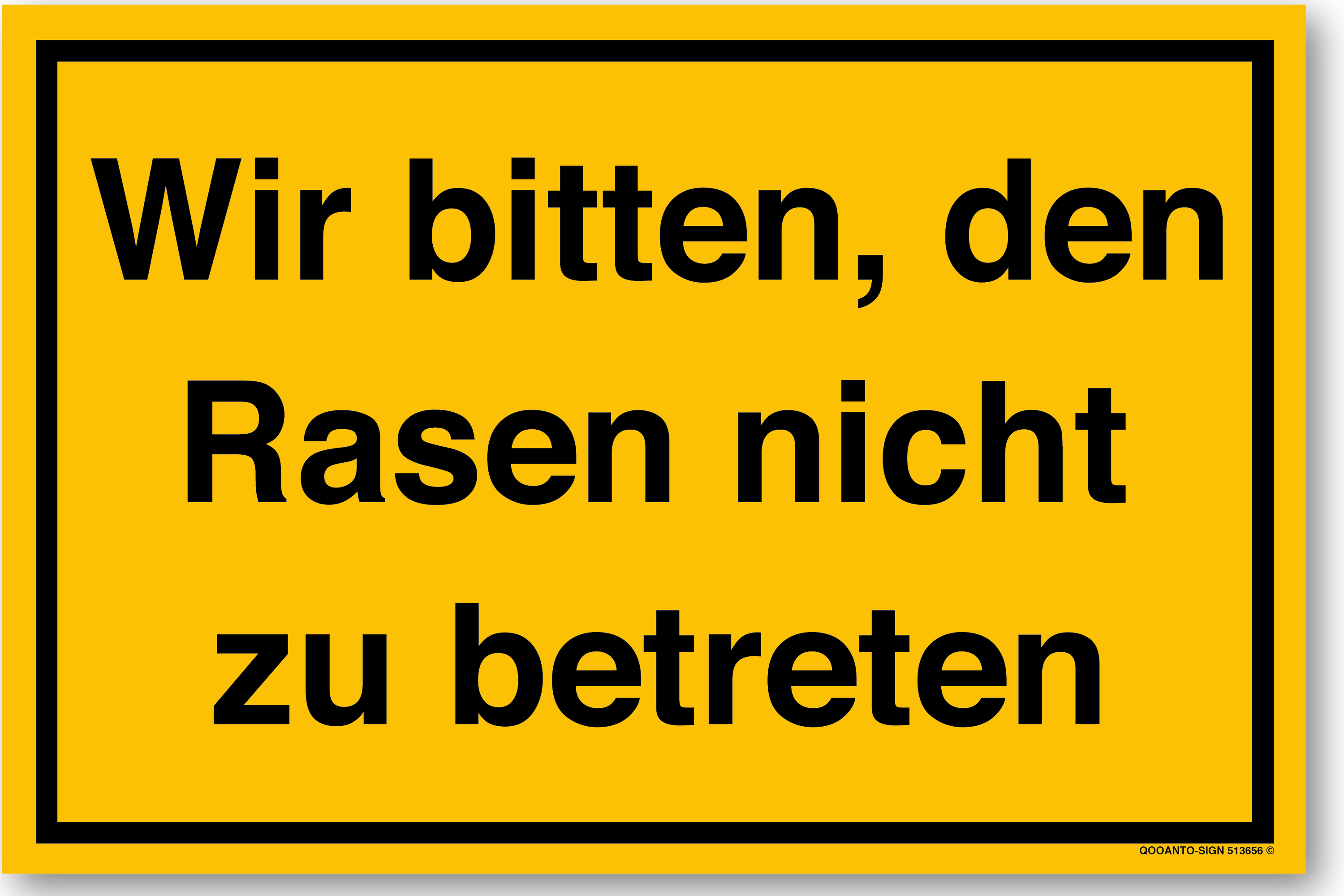 Wir bitten, den Rasen nicht zu betreten, gelb, Schild