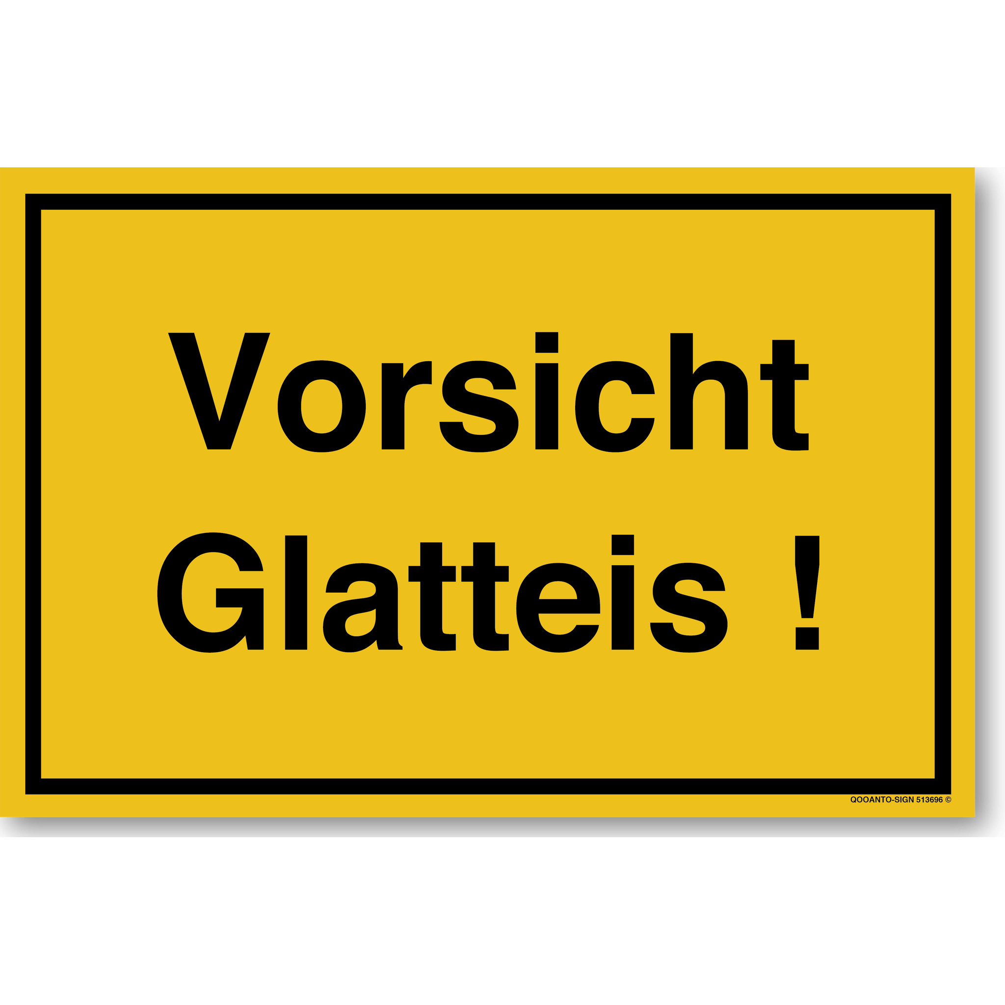 Vorsicht Glatteis!, gelb, Schild