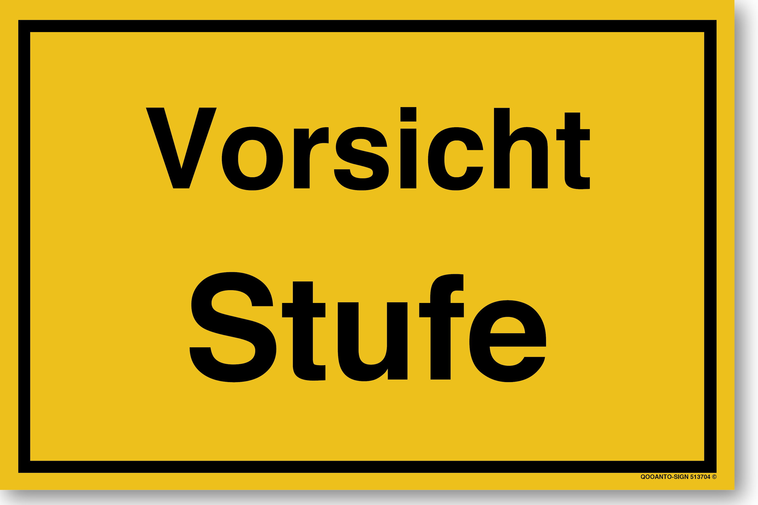 Vorsicht Stufe, gelb, Schild oder Aufkleber