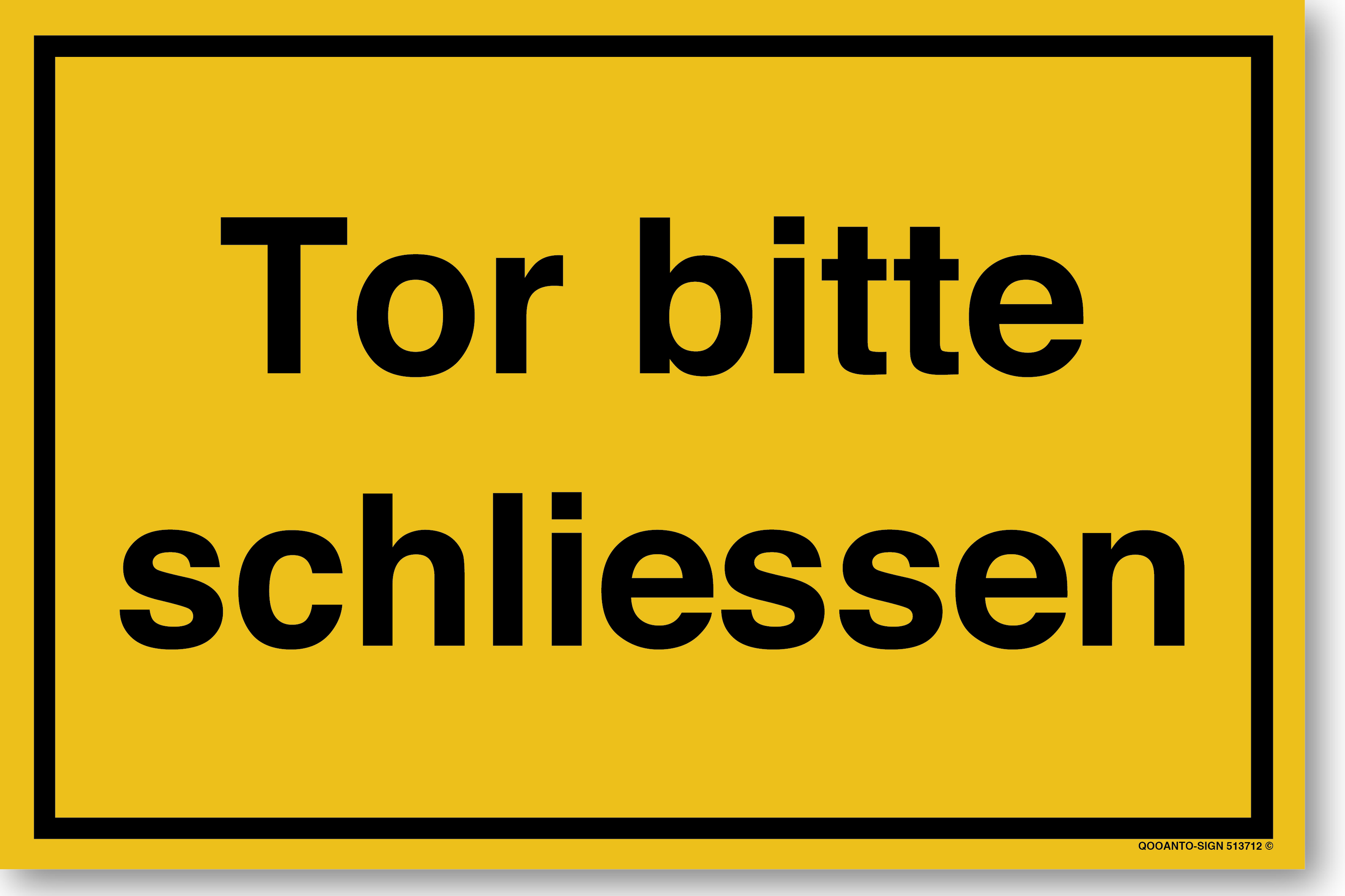 3 Stück Tor Bitte Schliessen Schild | Alu-Verbund | 20 x 13.3 cm | Gelb | Rechteck | Querformat