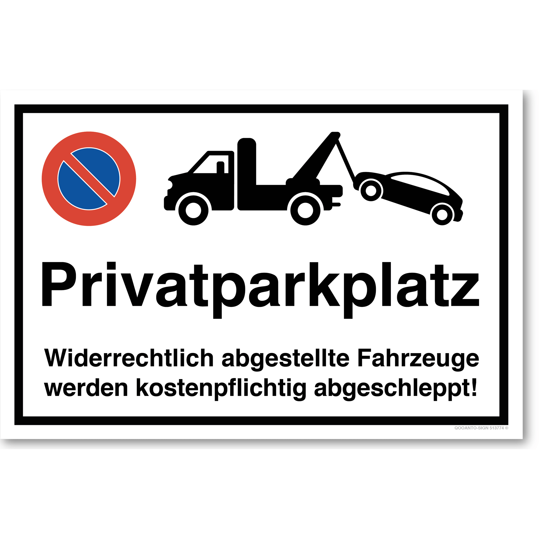 3 Stück Parkplatz Privatparkplatz Parkverbotsschild | Alu-Verbund | 20 x 13.3 cm | Weiss | Rechteck | Querformat