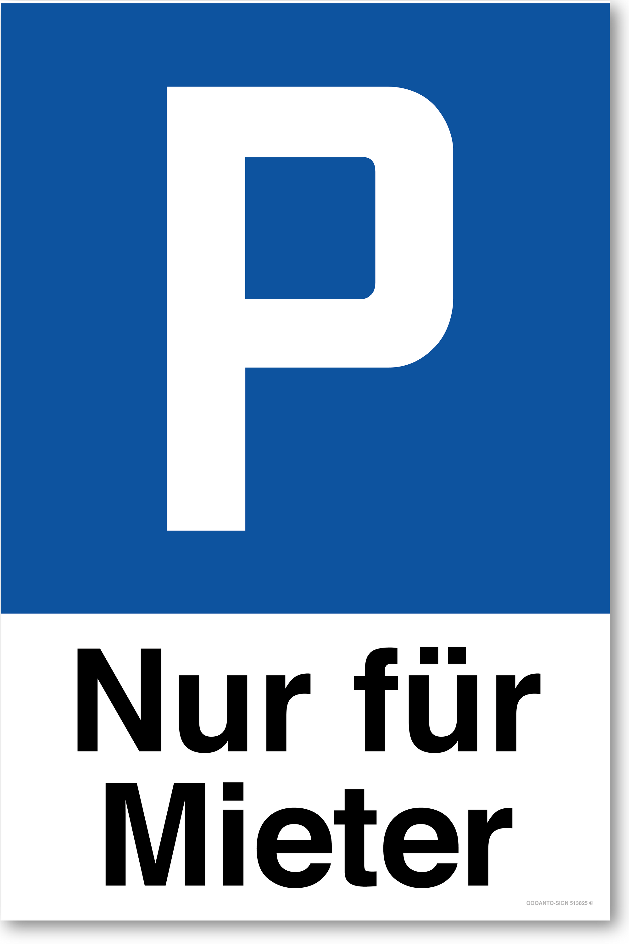 Nur für Mieter - Parkplatzschild hochformat