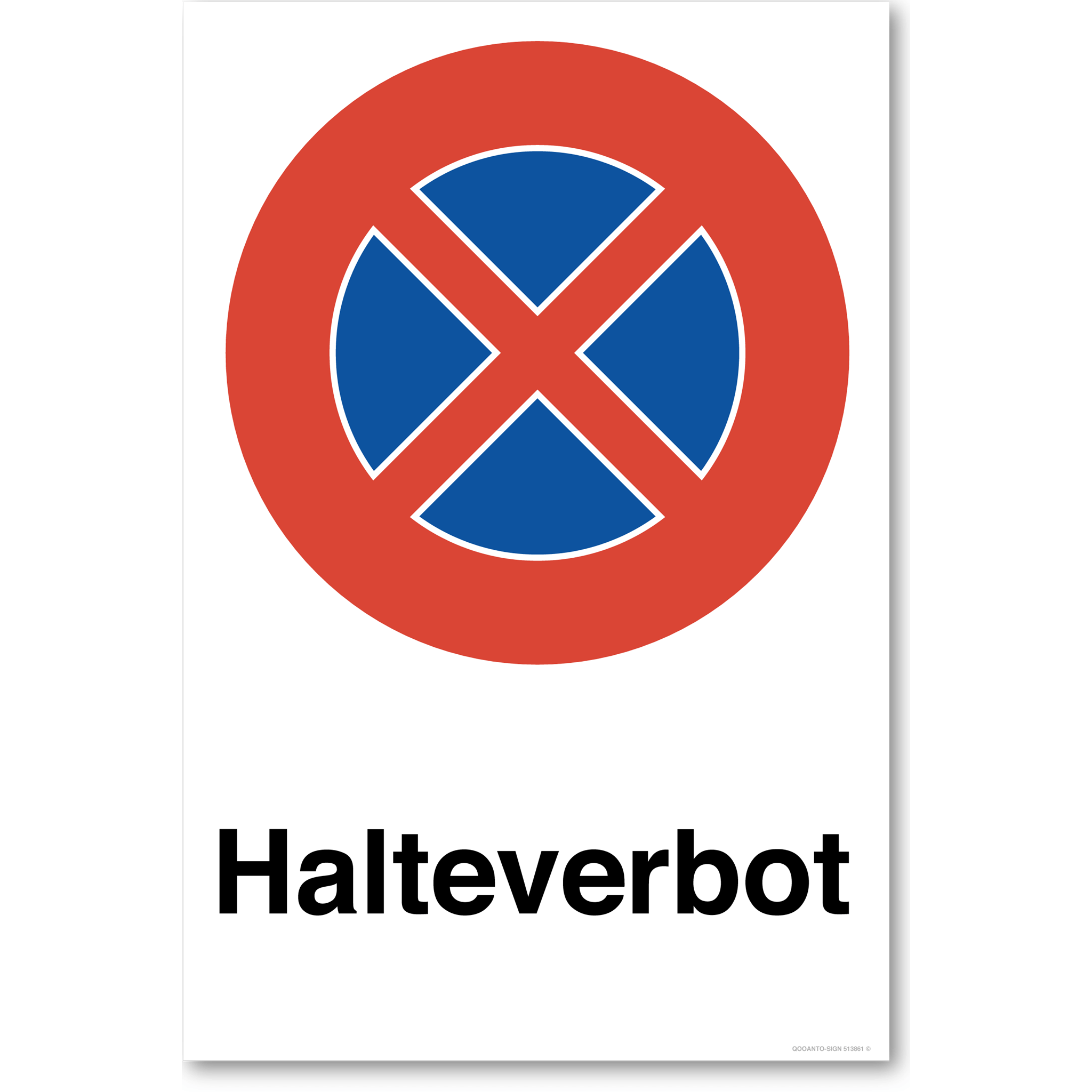 Halteverbot - Halten verboten - Parkverbotsschild hochformat
